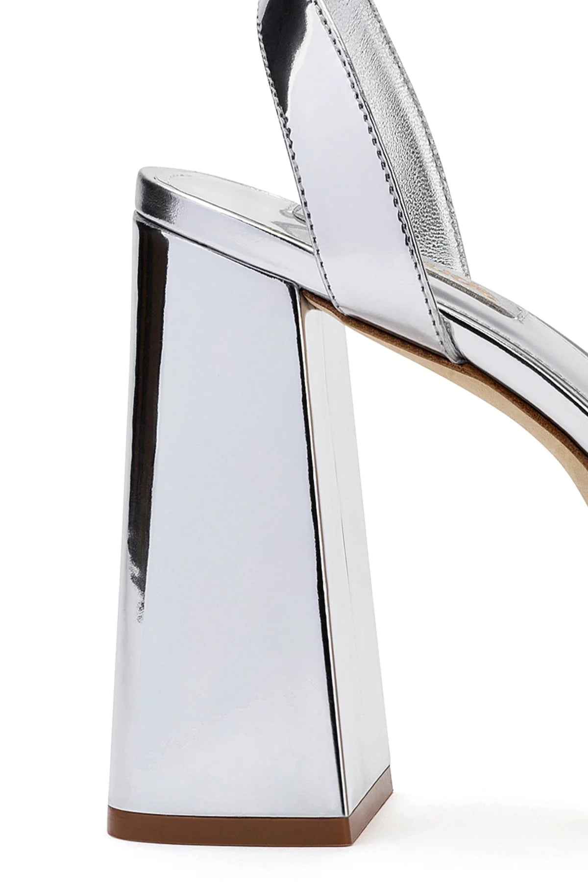 Dolly Sandal In Silver Specchio by Larroudé