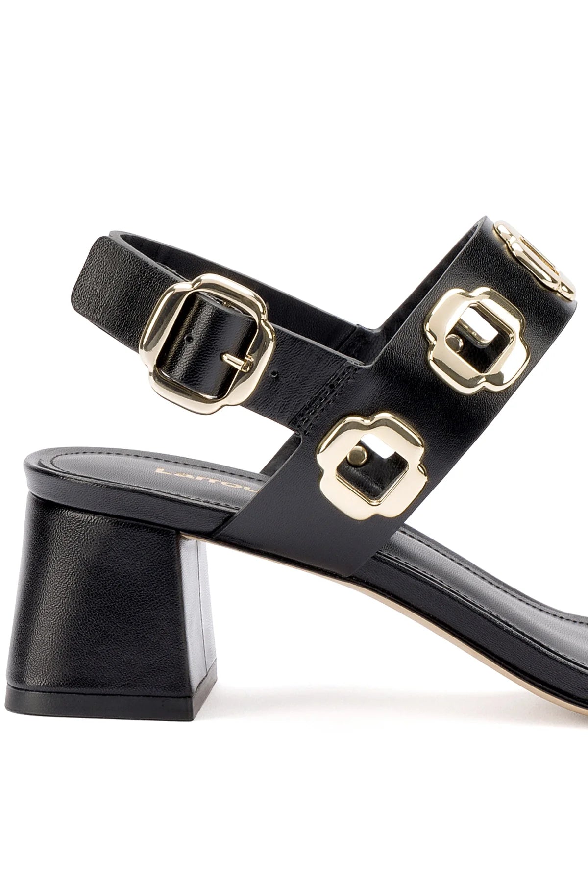 Milan Sandal In Black Leather by Larroudé