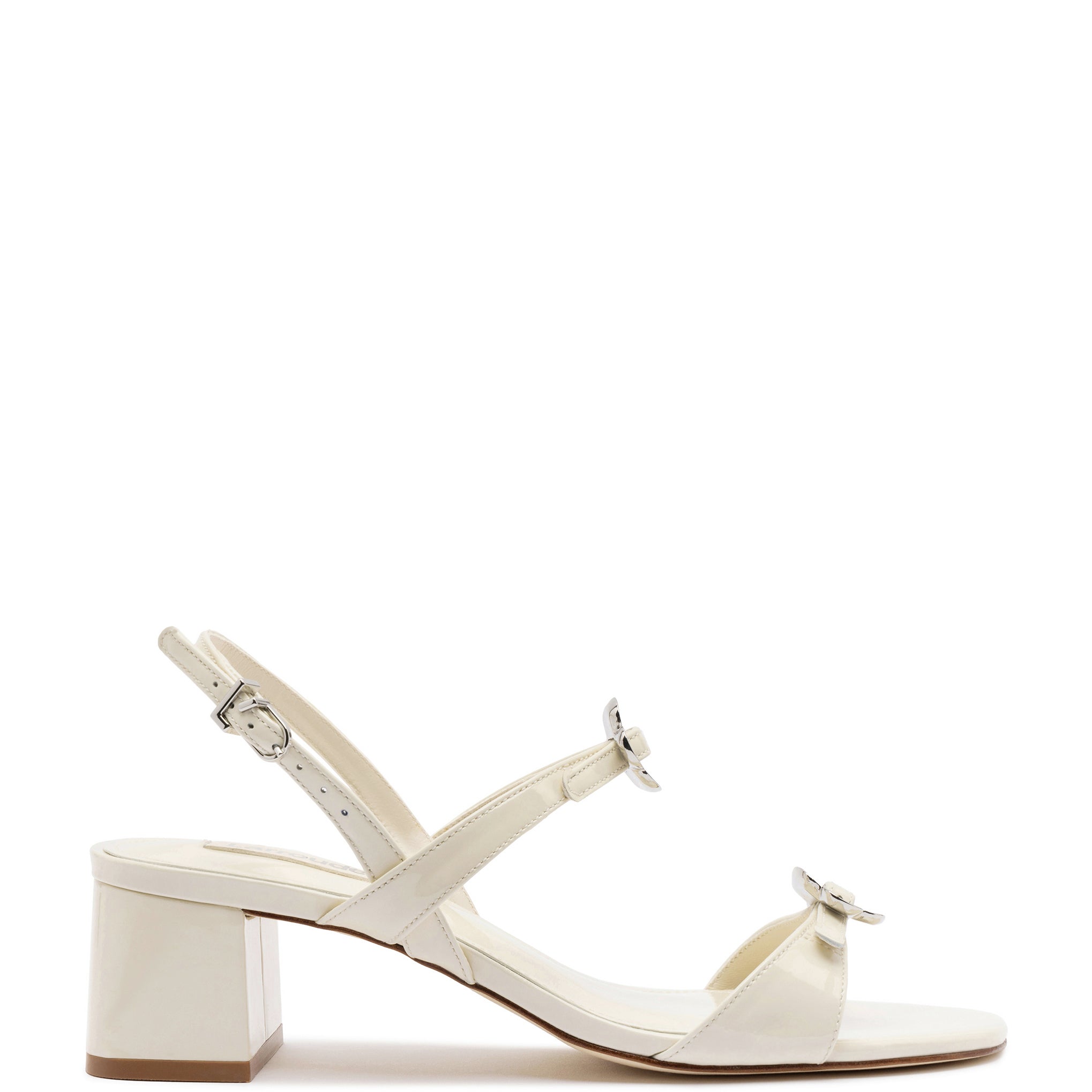 Tinx Block In Ivory Patent Leather by Larroudé