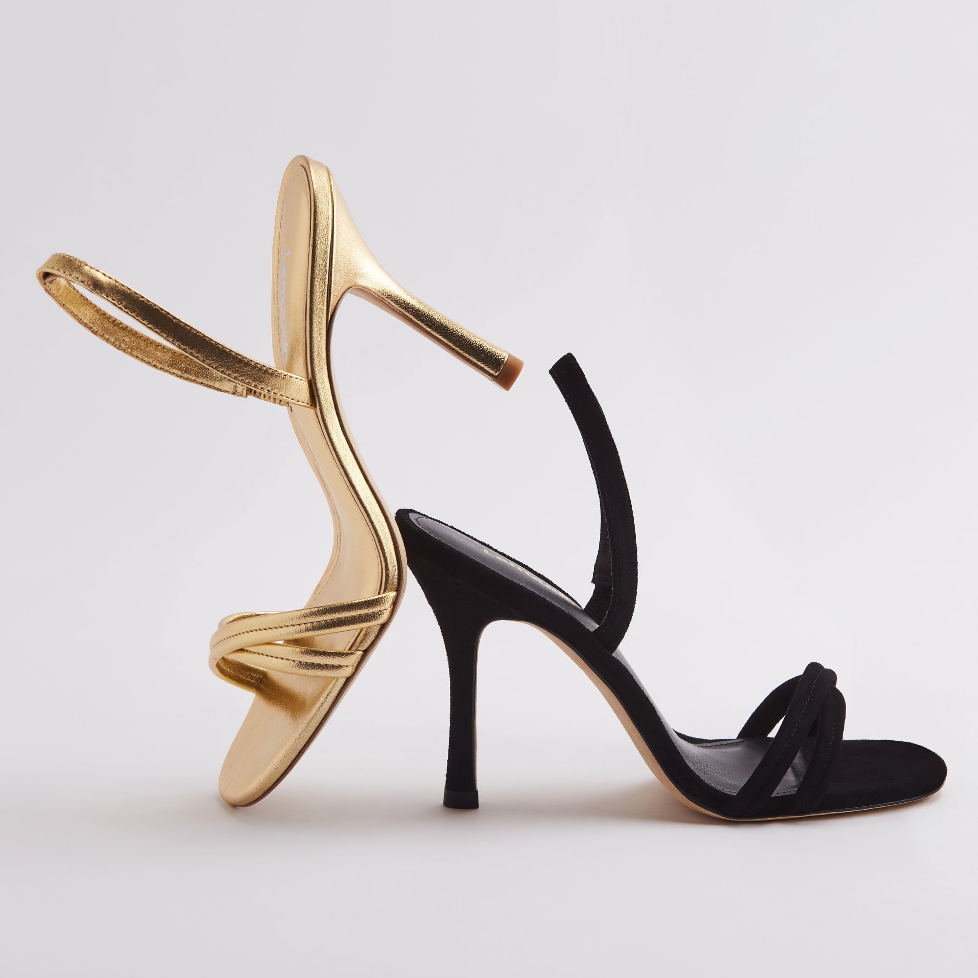 Annie Sandal In Gold Metallic Leather by Larroudé