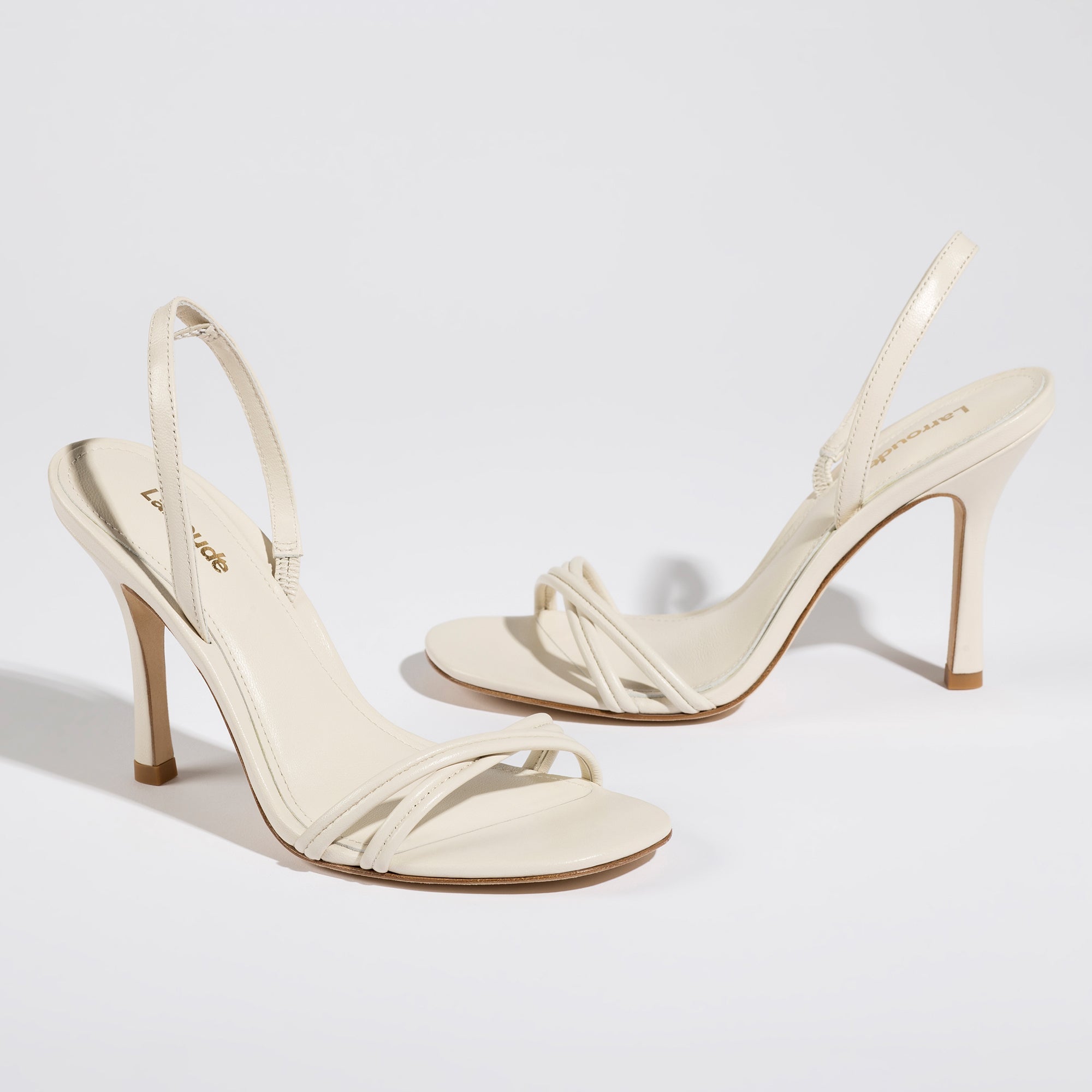 Annie Sandal In Ivory Leather by Larroudé