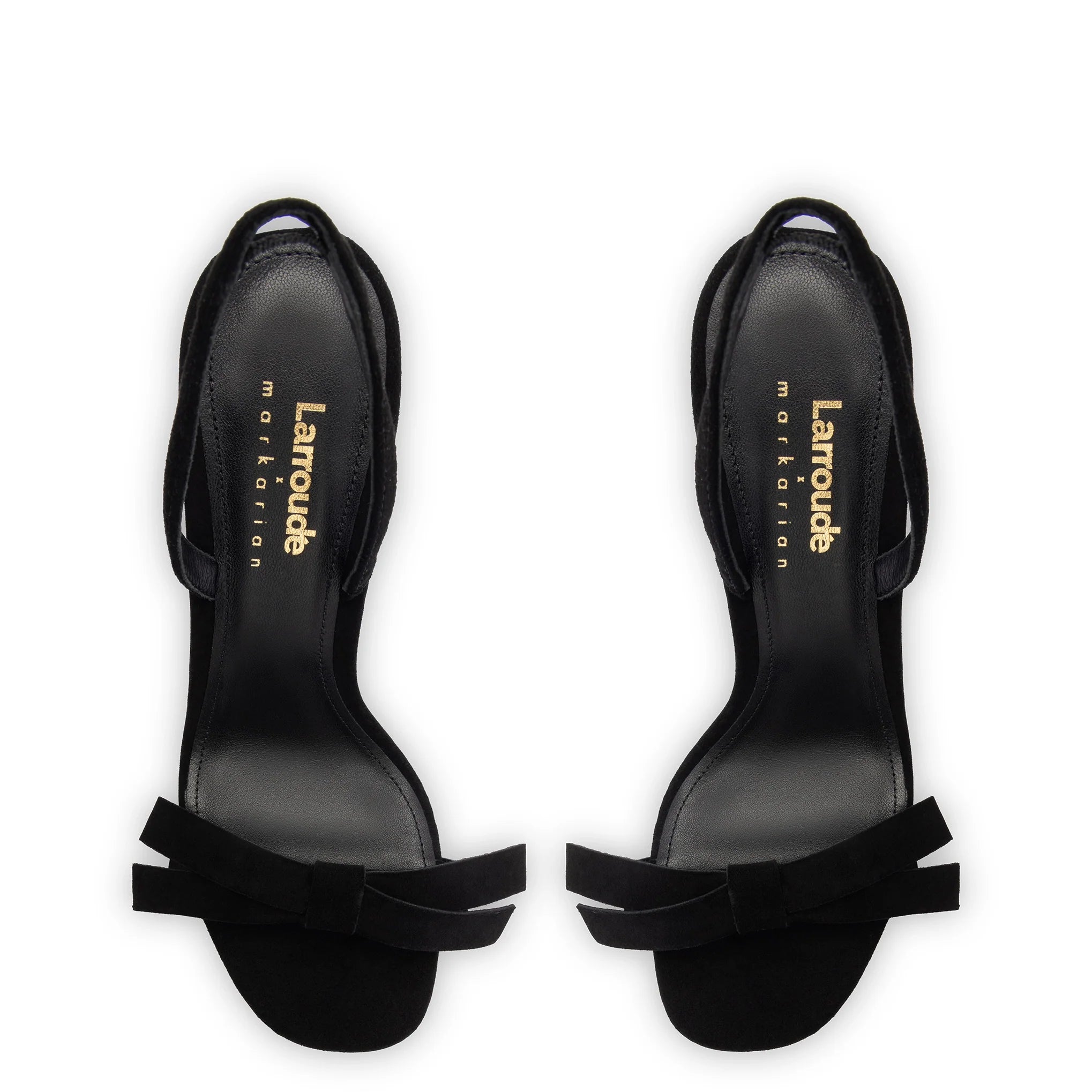 Larroudé x Markarian Sandal In Black Suede by Larroudé