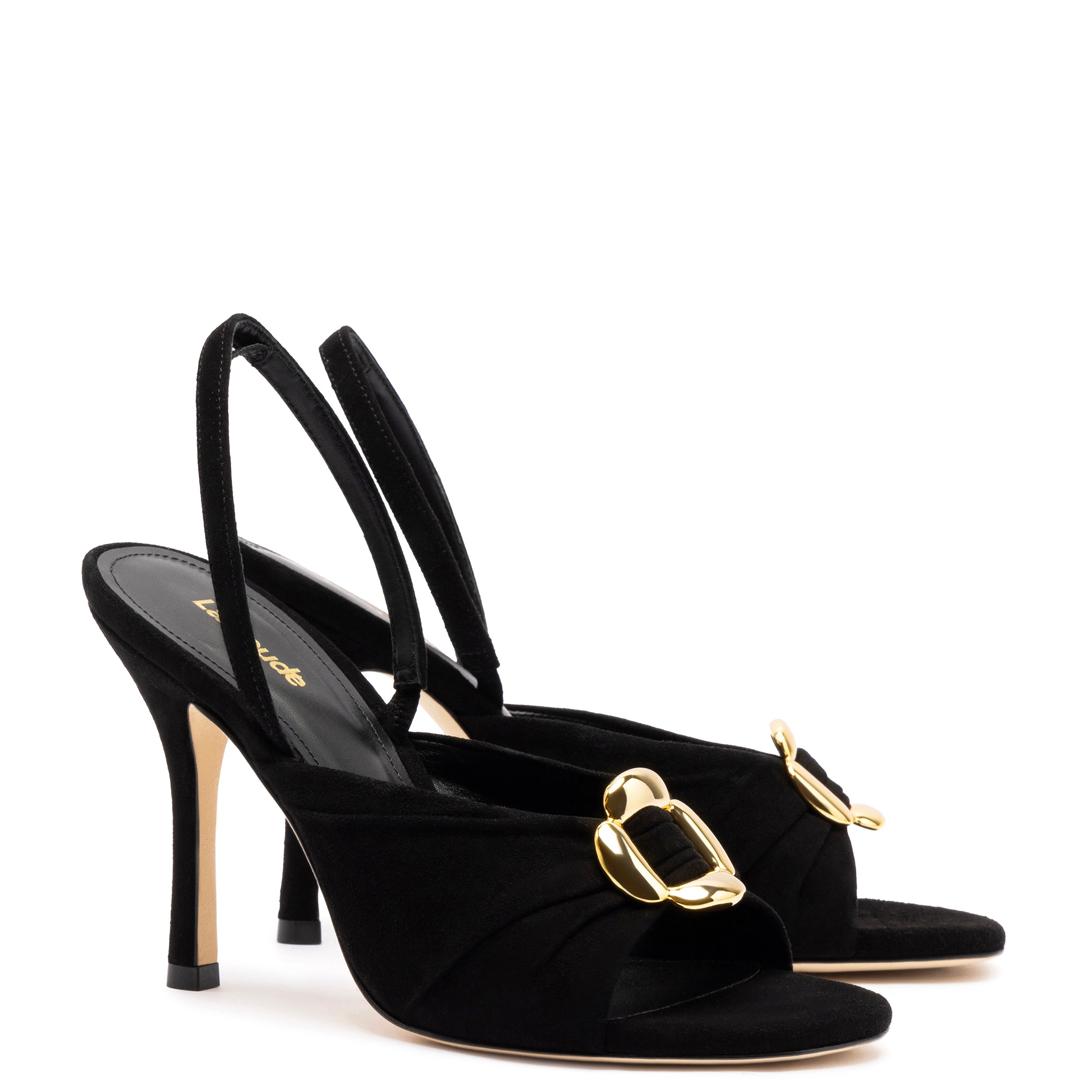 Mayfair Sandal In Black Suede by Larroudé