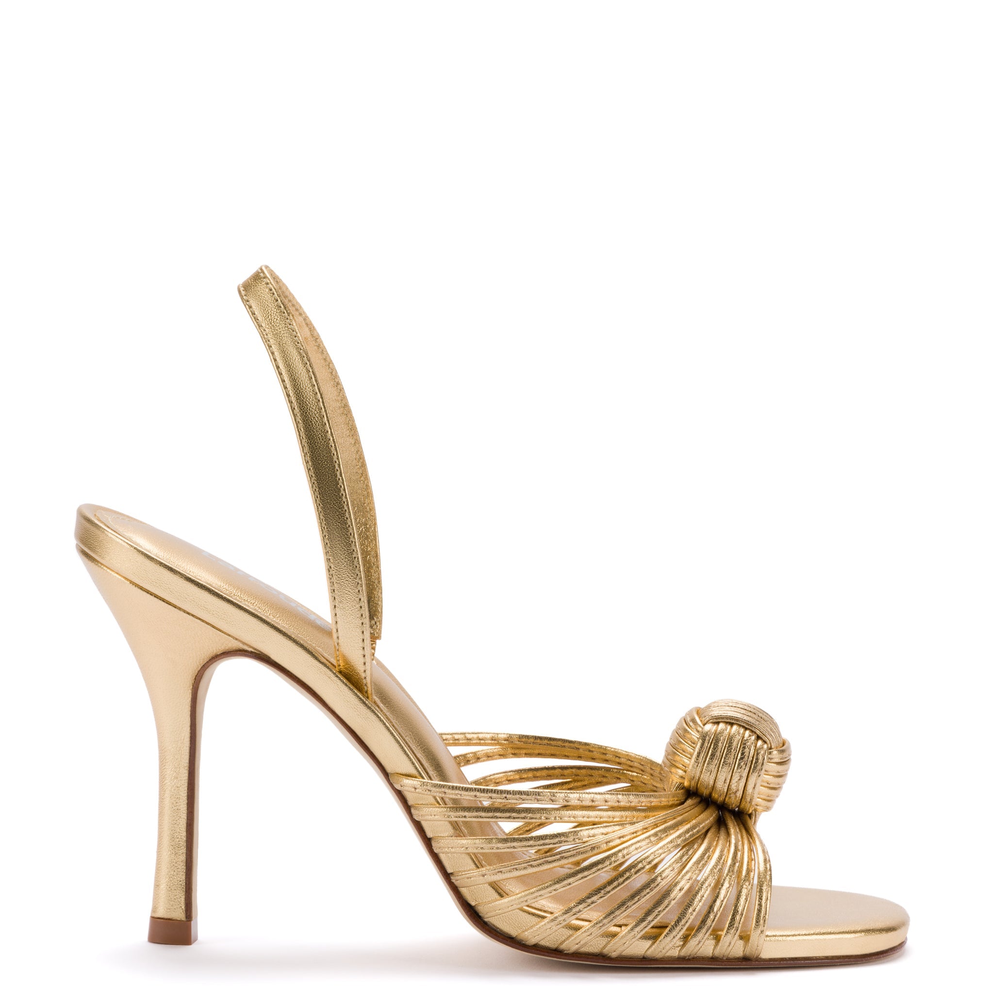 Valerie Slingback Sandal In Gold Metallic Leather by Larroudé