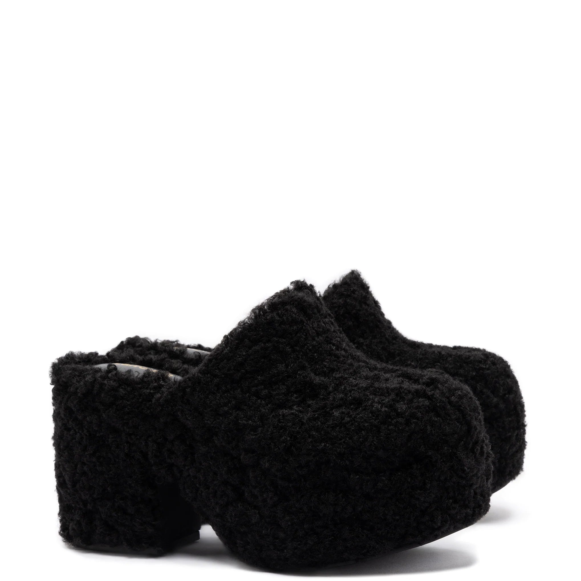 Miso Clog In Black Shearling by Larroudé