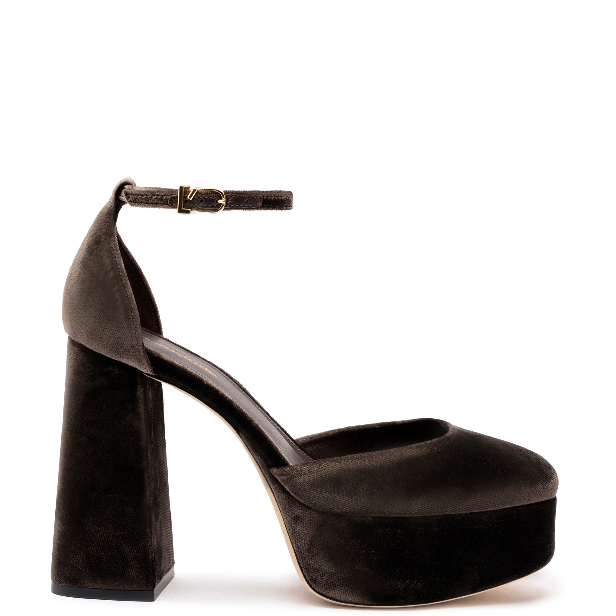 Ari Pump In Expresso Velvet by Larroudé