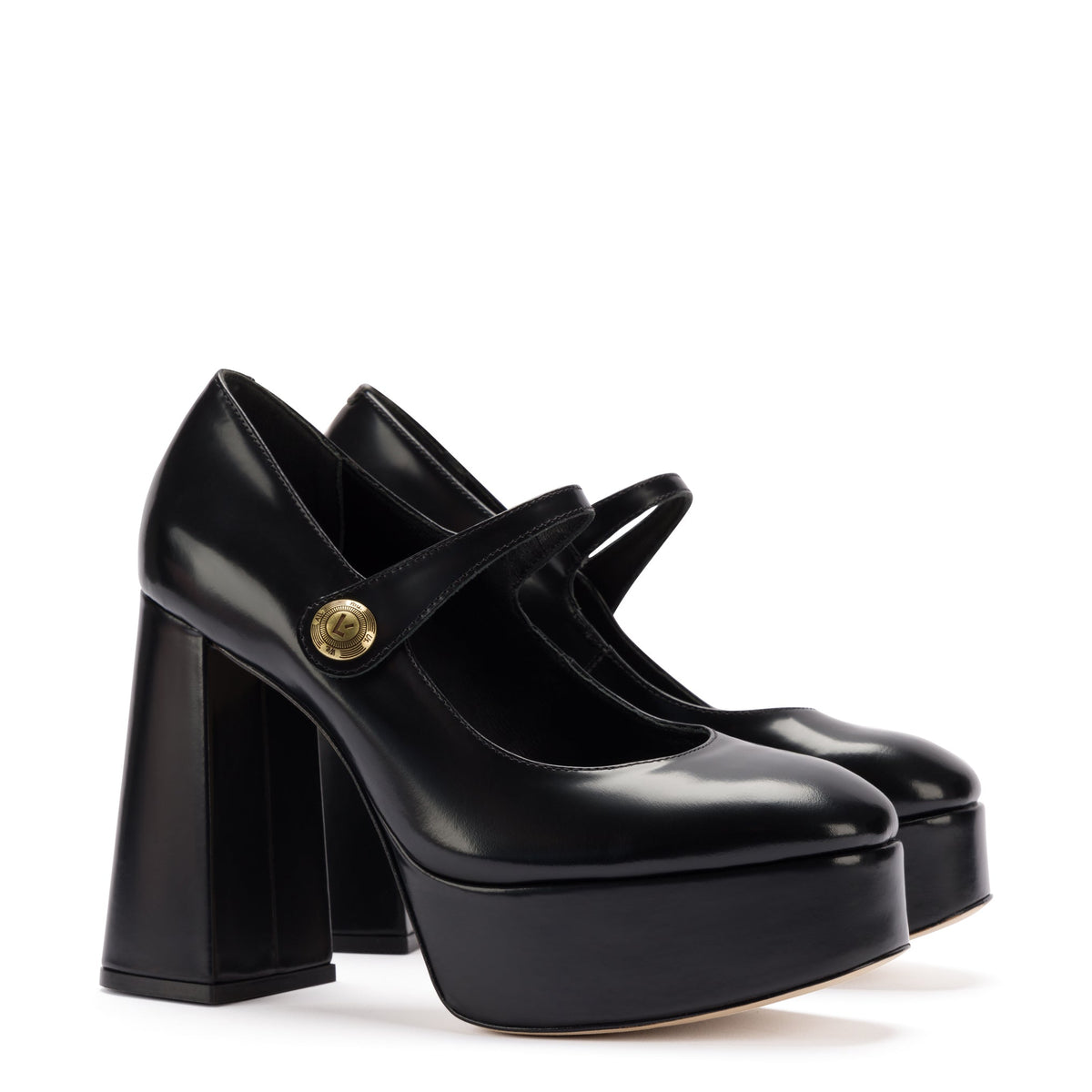 Emma Pump In Black Leather by Larroudé