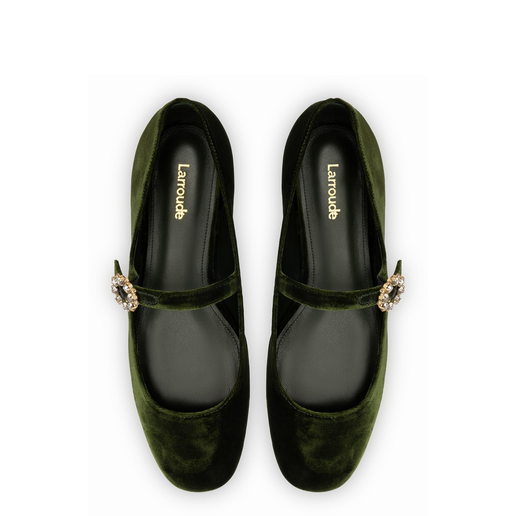 Blair Ballet Flat In Bosco Velvet by Larroudé