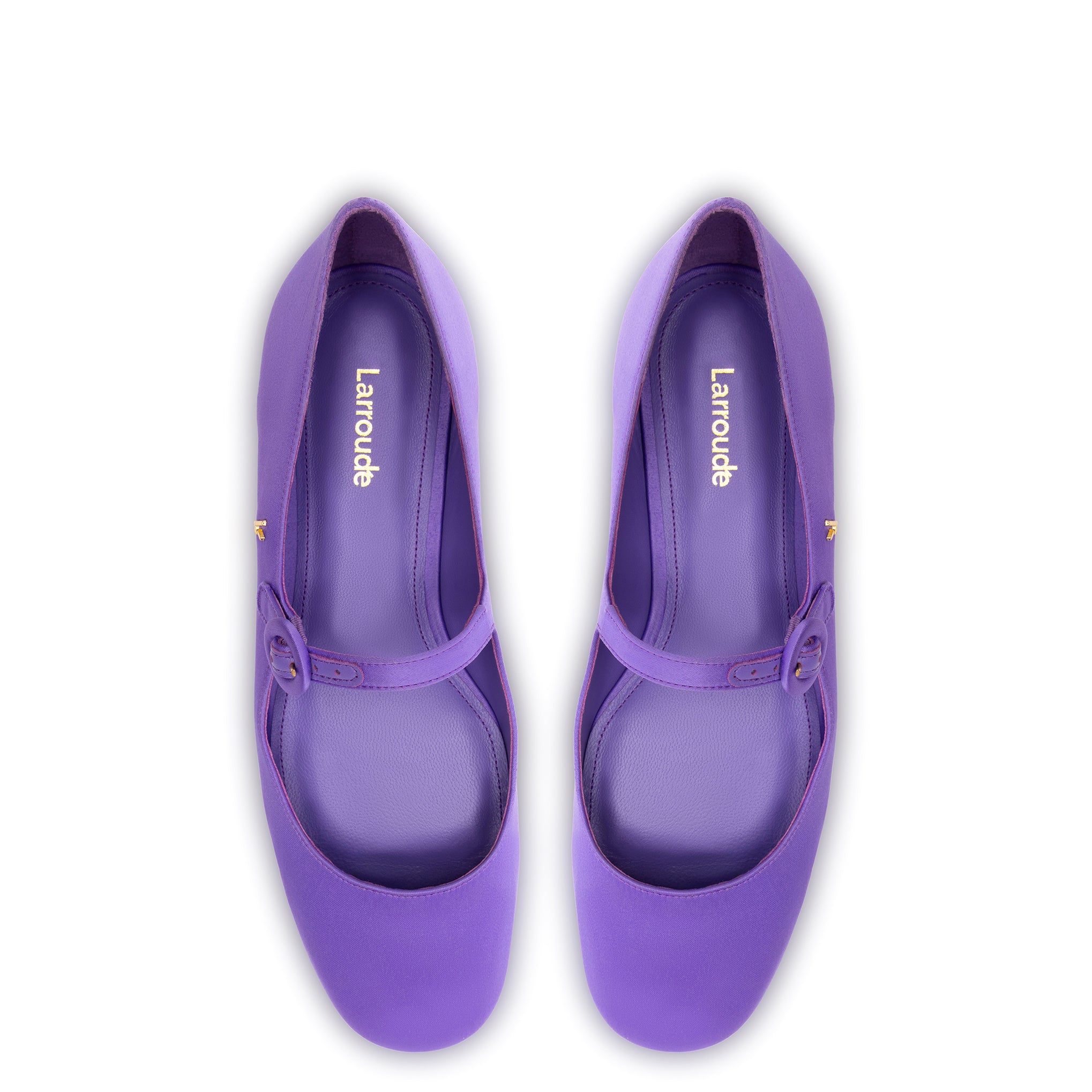 Blair Ballet Flat In Violet Satin by Larroudé