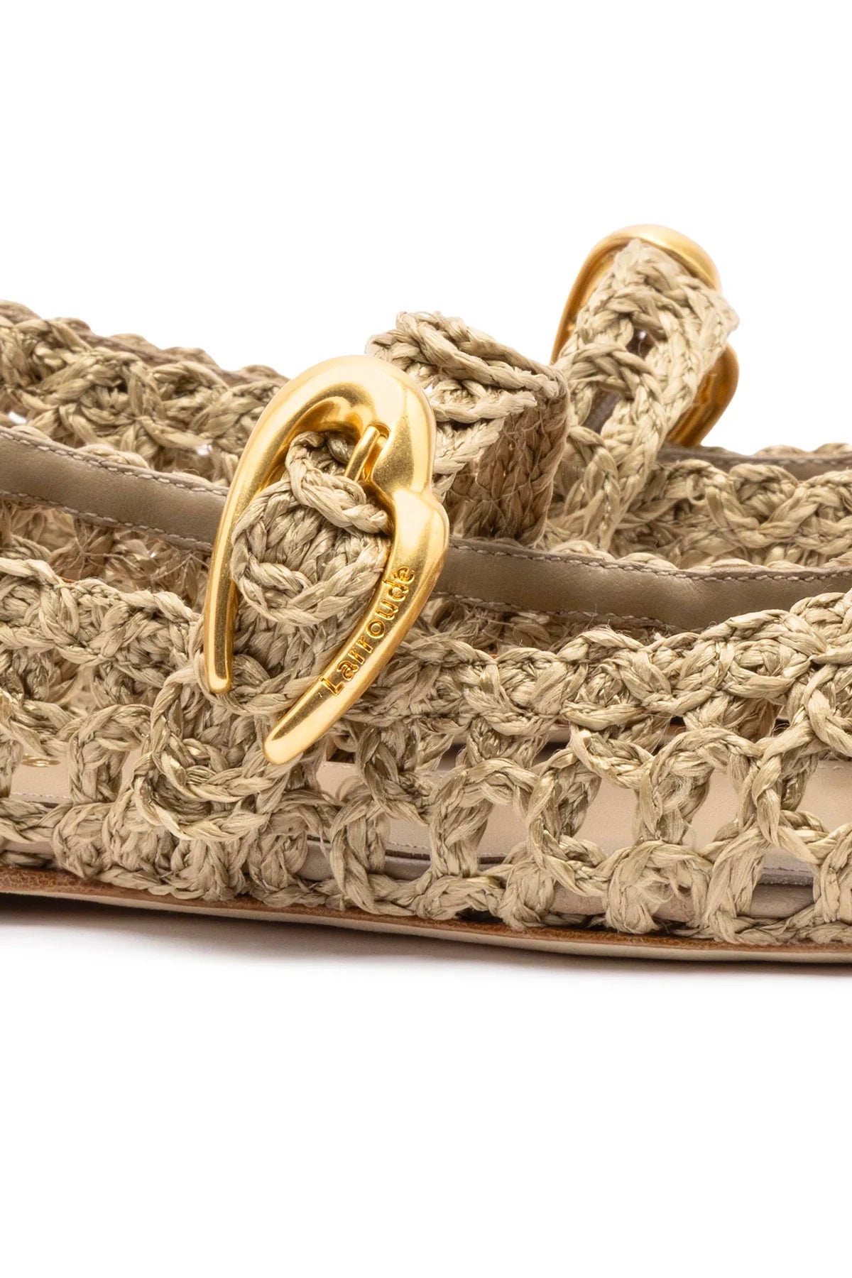 Verona Macrame In Algae Embroidered Raffia by Larroudé