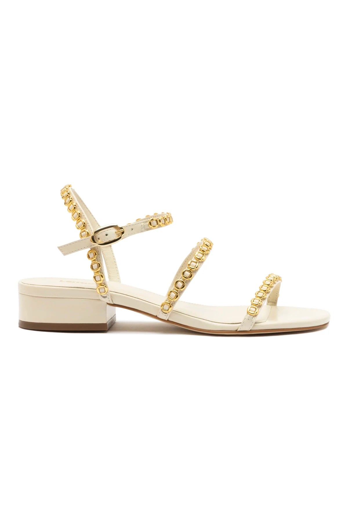 Milanina Flat Sandal In Ivory Leather by Larroudé