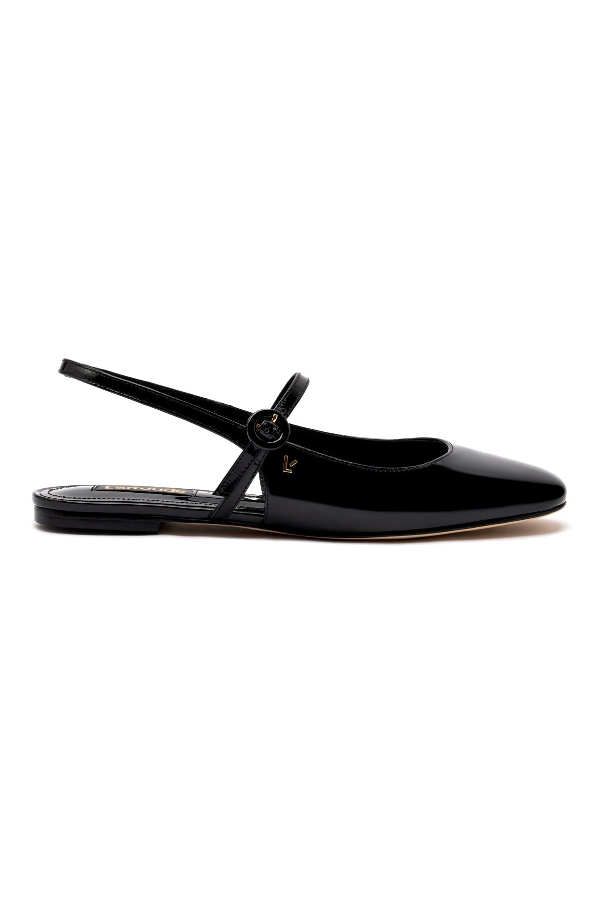 Georgina Ballet Flat In Black Patent Leather by Larroudé