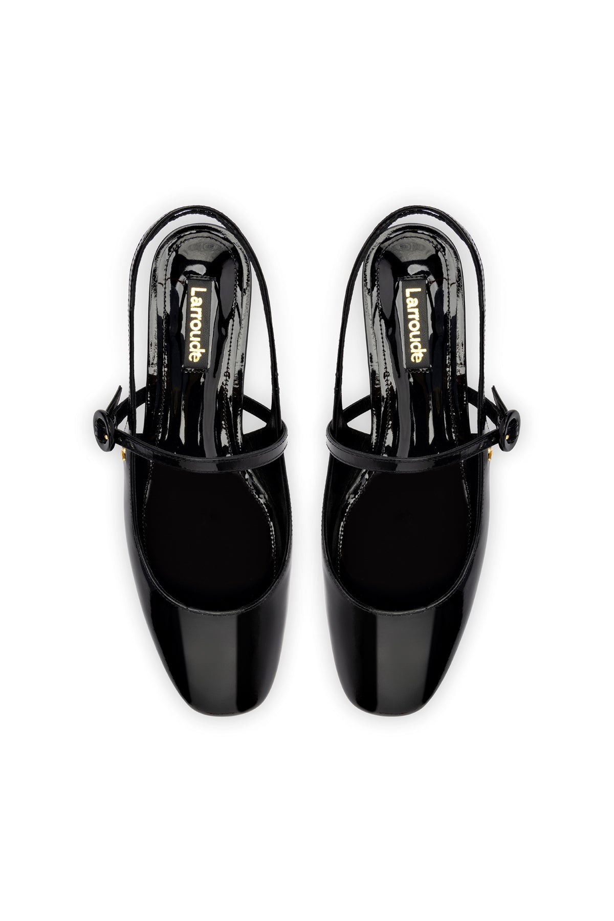 Georgina Ballet Flat In Black Patent Leather by Larroudé