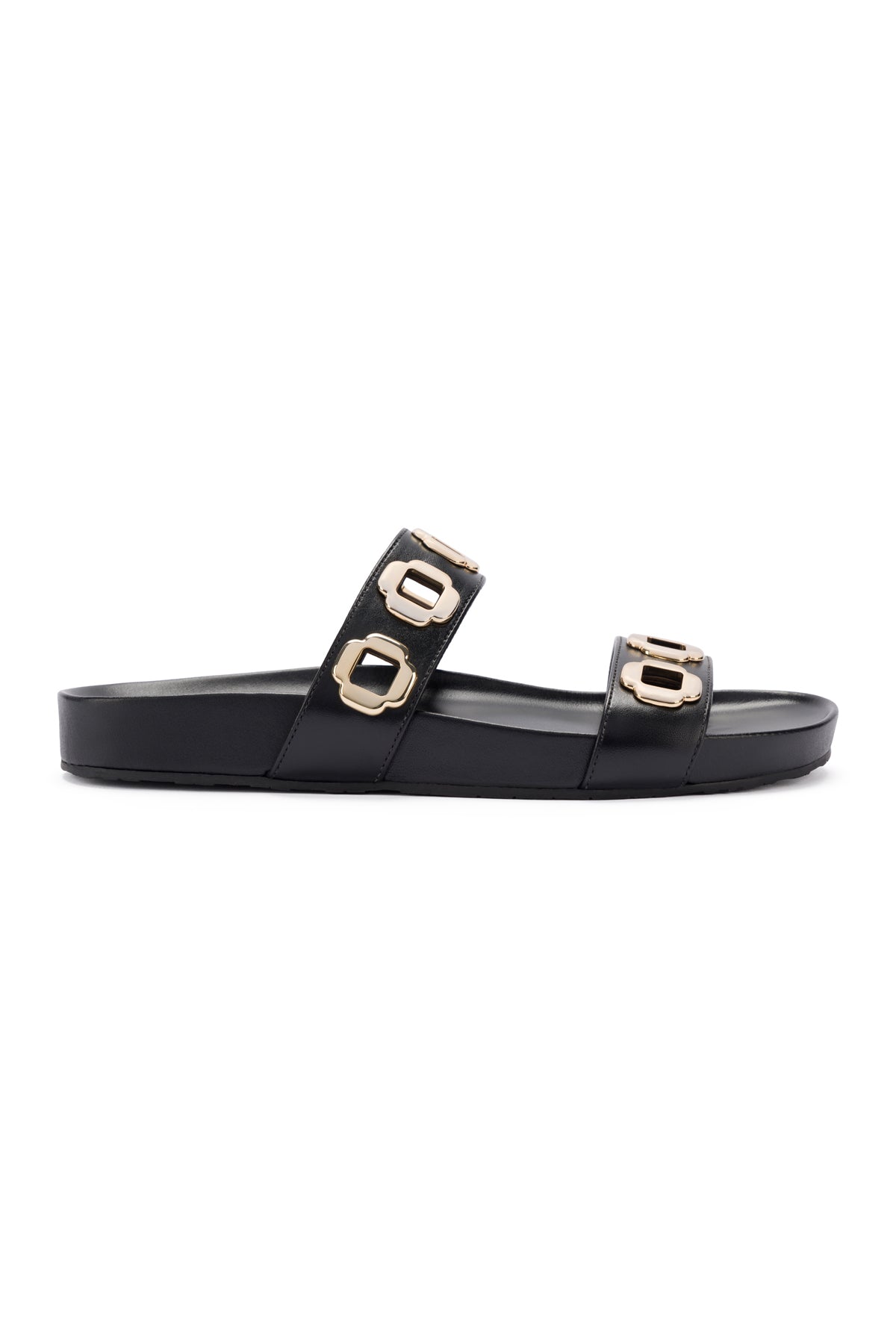 Milan Slide In Black Leather by Larroudé