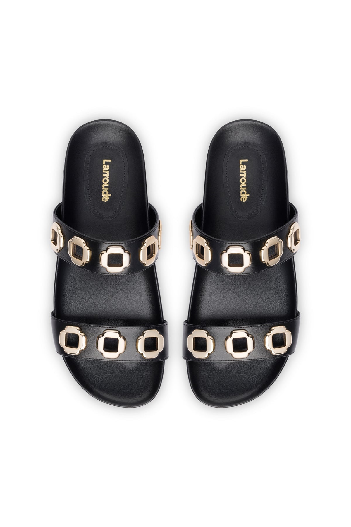 Milan Slide In Black Leather by Larroudé