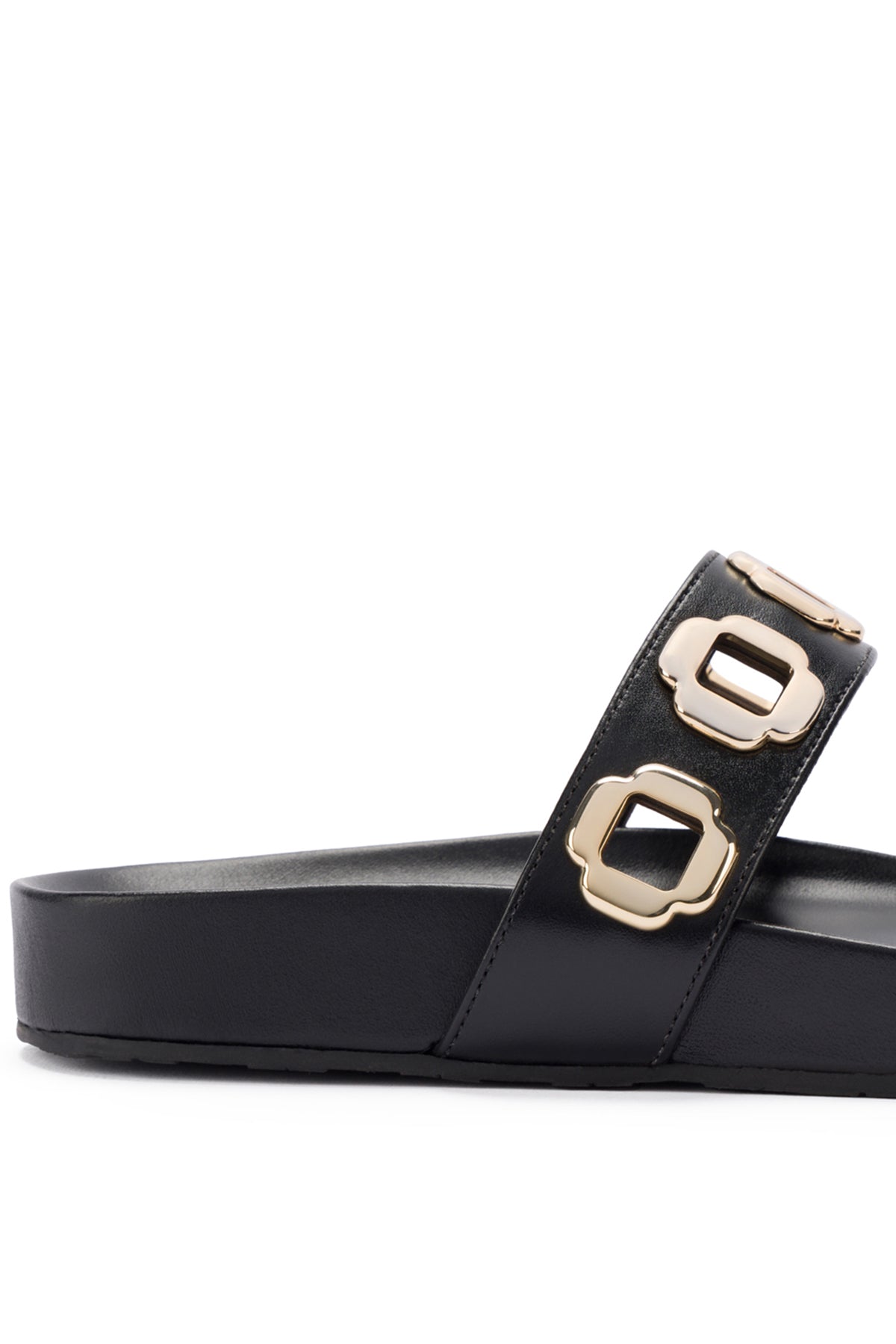 Milan Slide In Black Leather by Larroudé