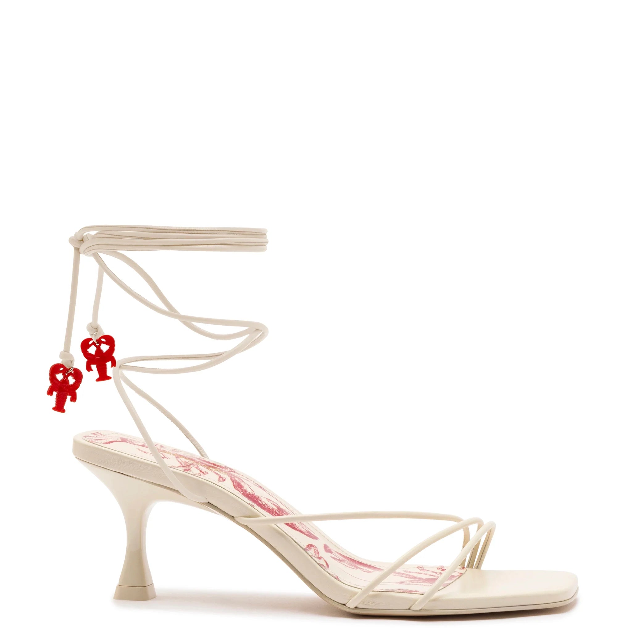 Nadia Sandal In Ivory Leather by Larroudé