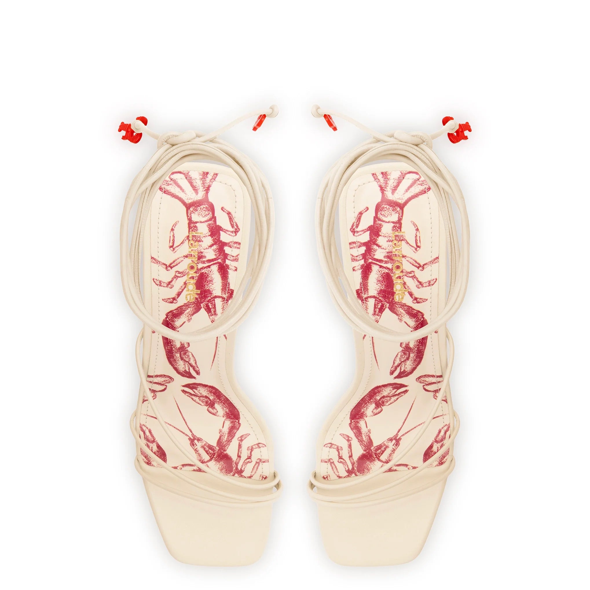 Nadia Sandal In Ivory Leather by Larroudé