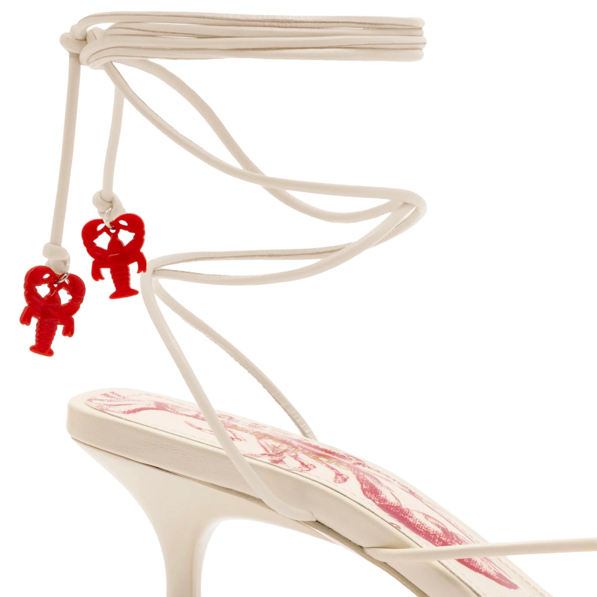 Nadia Sandal In Ivory Leather by Larroudé