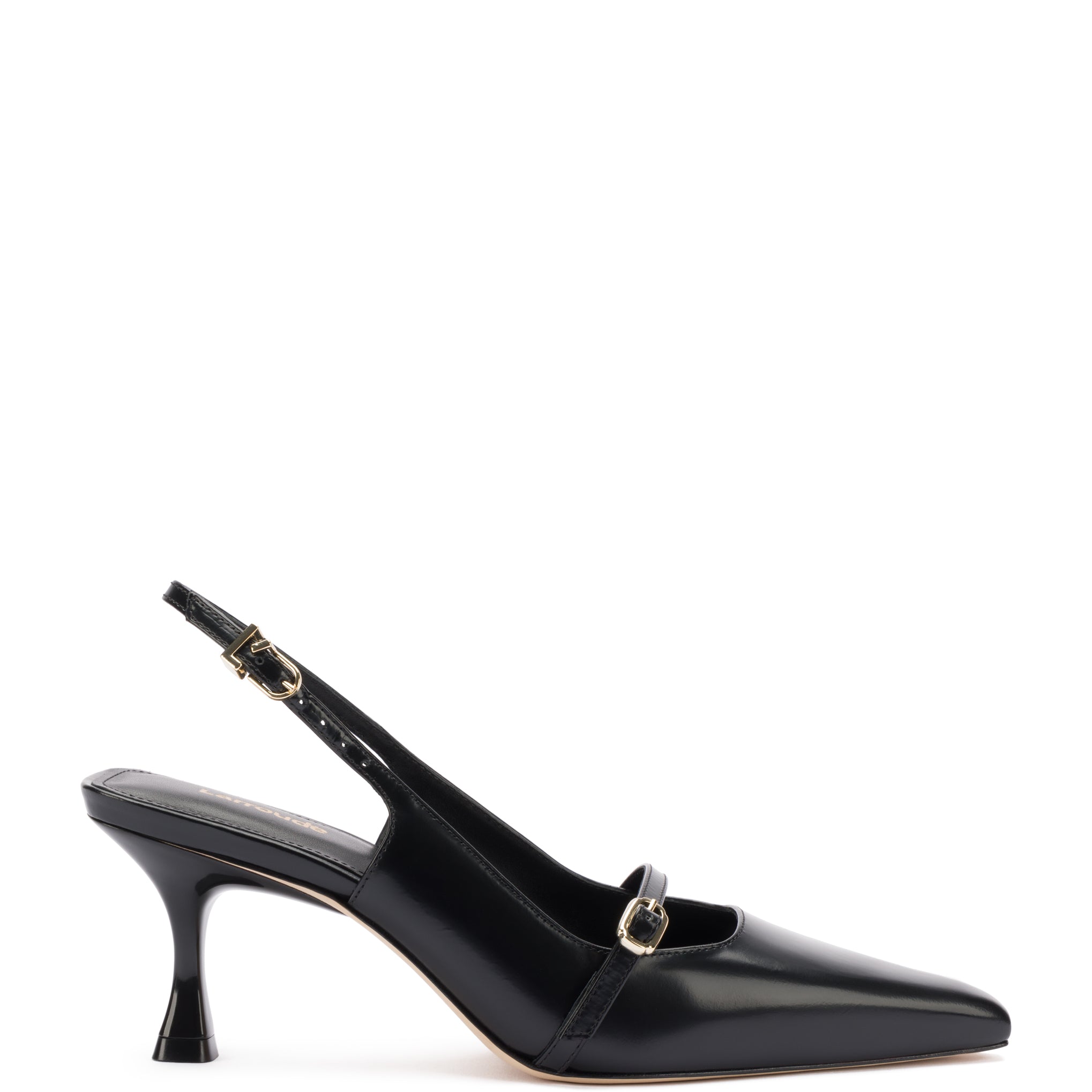 Ines Pump In Black Leather by Larroudé