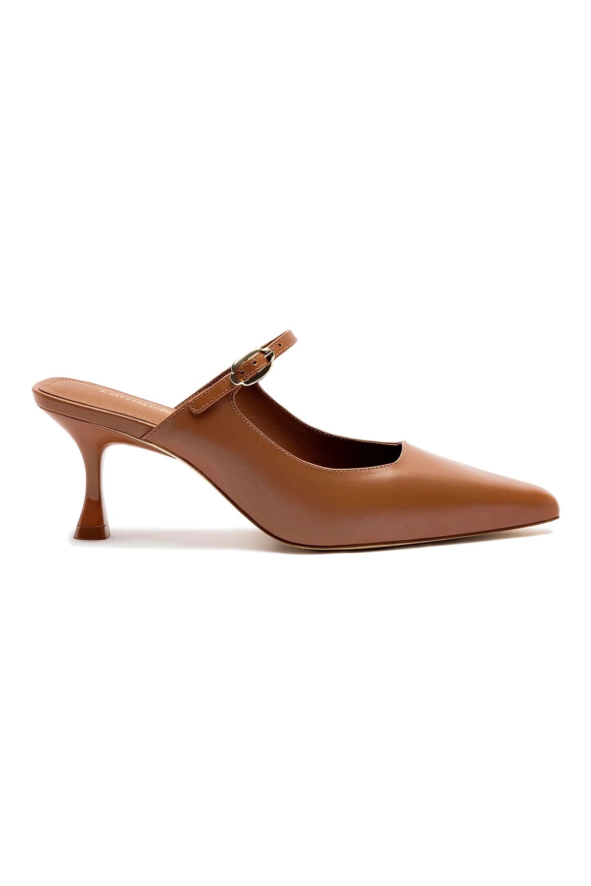 Ines Mule In Caramel Leather by Larroudé