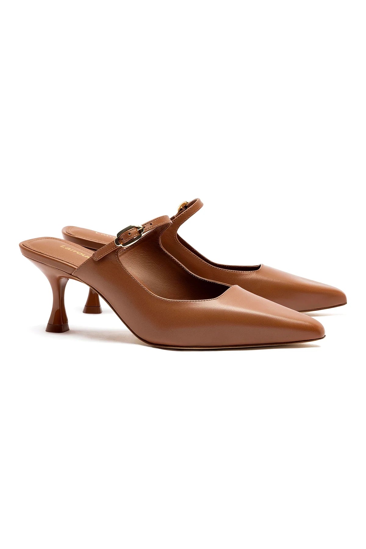 Ines Mule In Caramel Leather by Larroudé