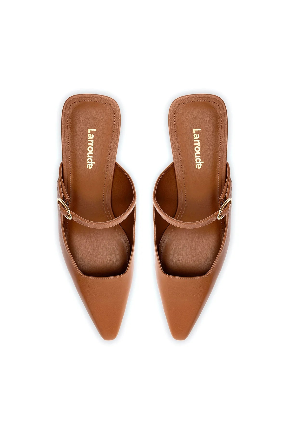 Ines Mule In Caramel Leather by Larroudé
