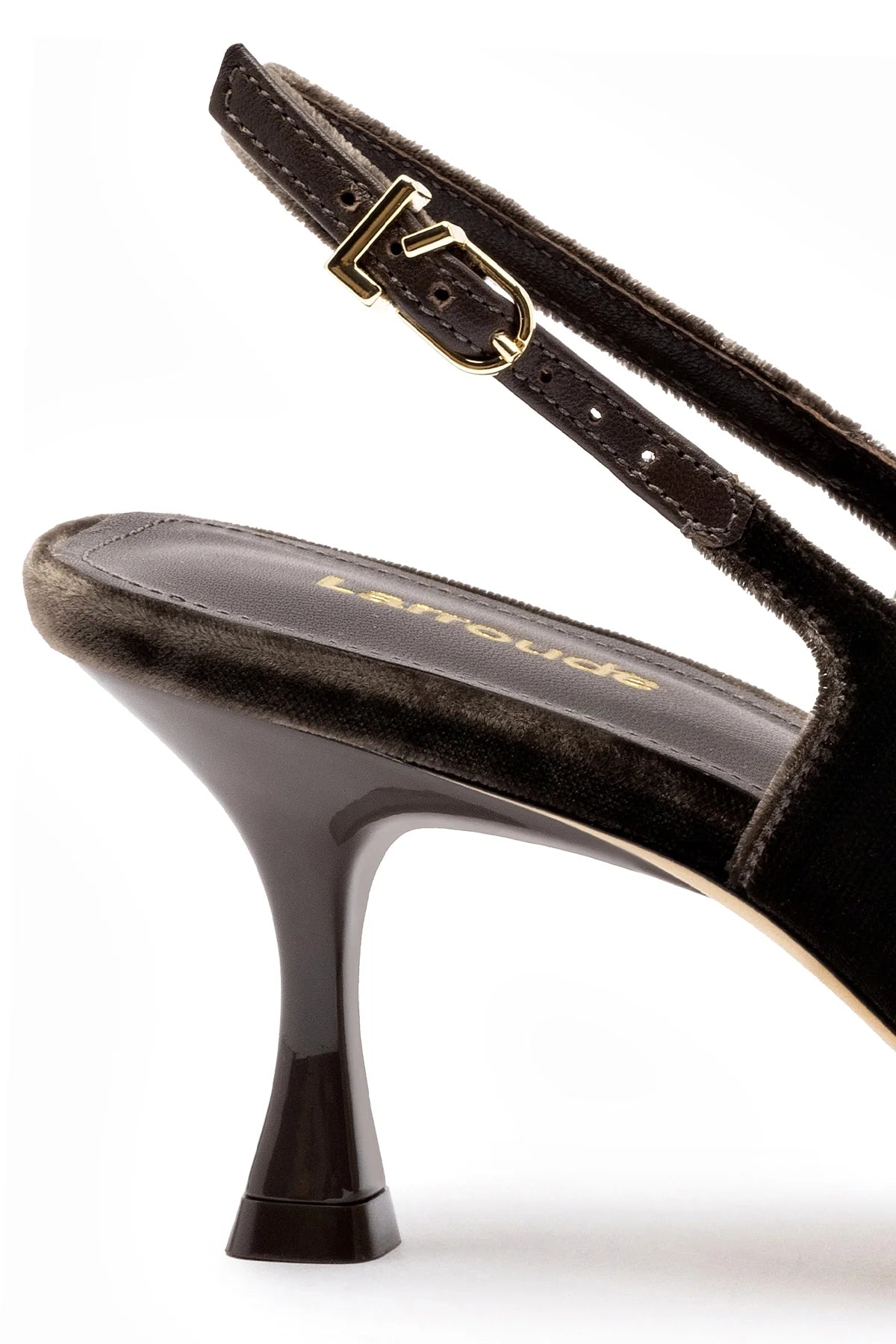 Ines Pump In Expresso Velvet by Larroudé by Larroudé