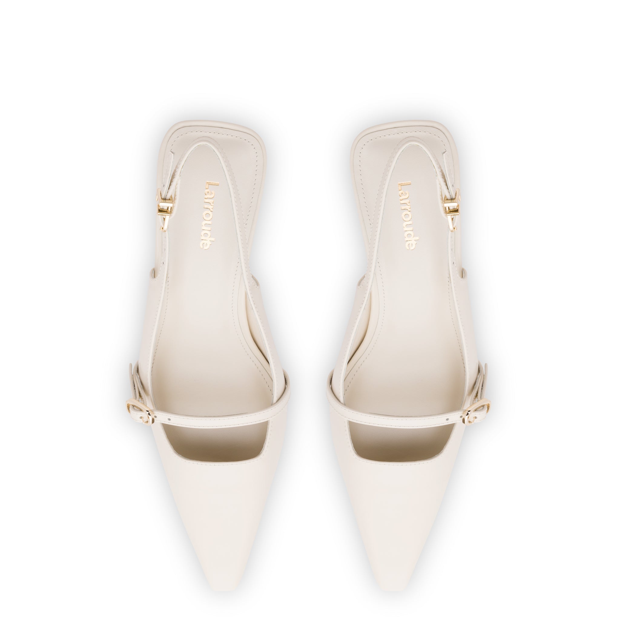 Ines Pump In Ivory Leather by Larroudé