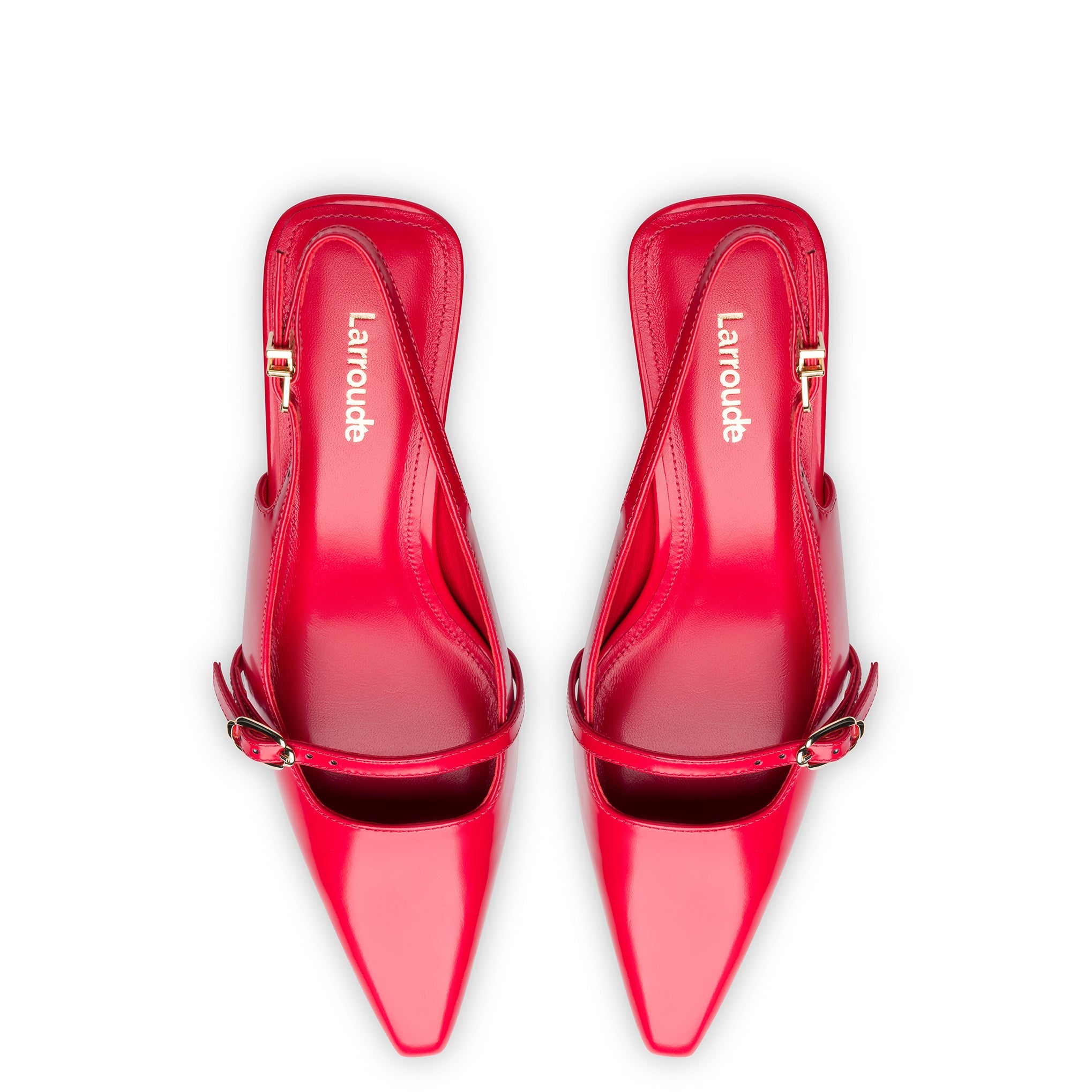 Ines Pump In Scarlet Leather by Larroudé