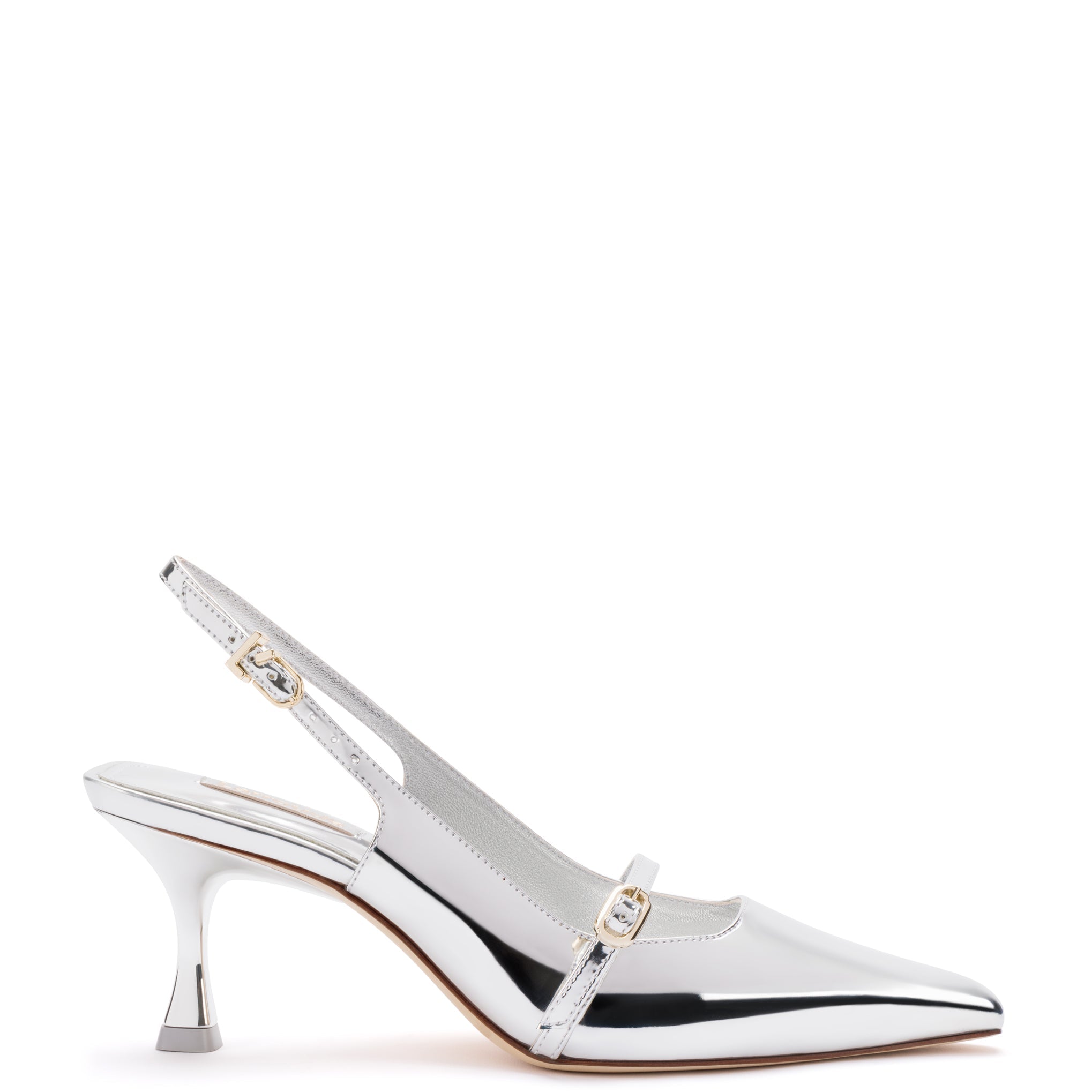 Ines Pump In Silver Specchio by Larroudé