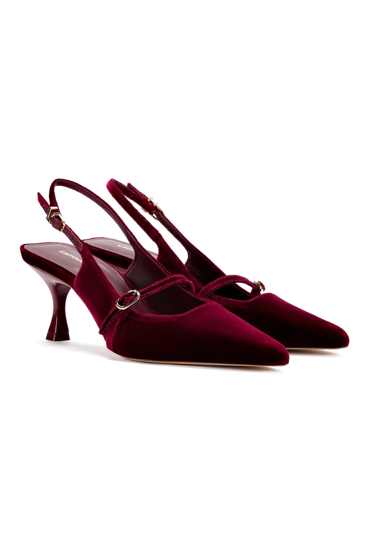 Ines Pump In Wine Velvet by Larroudé