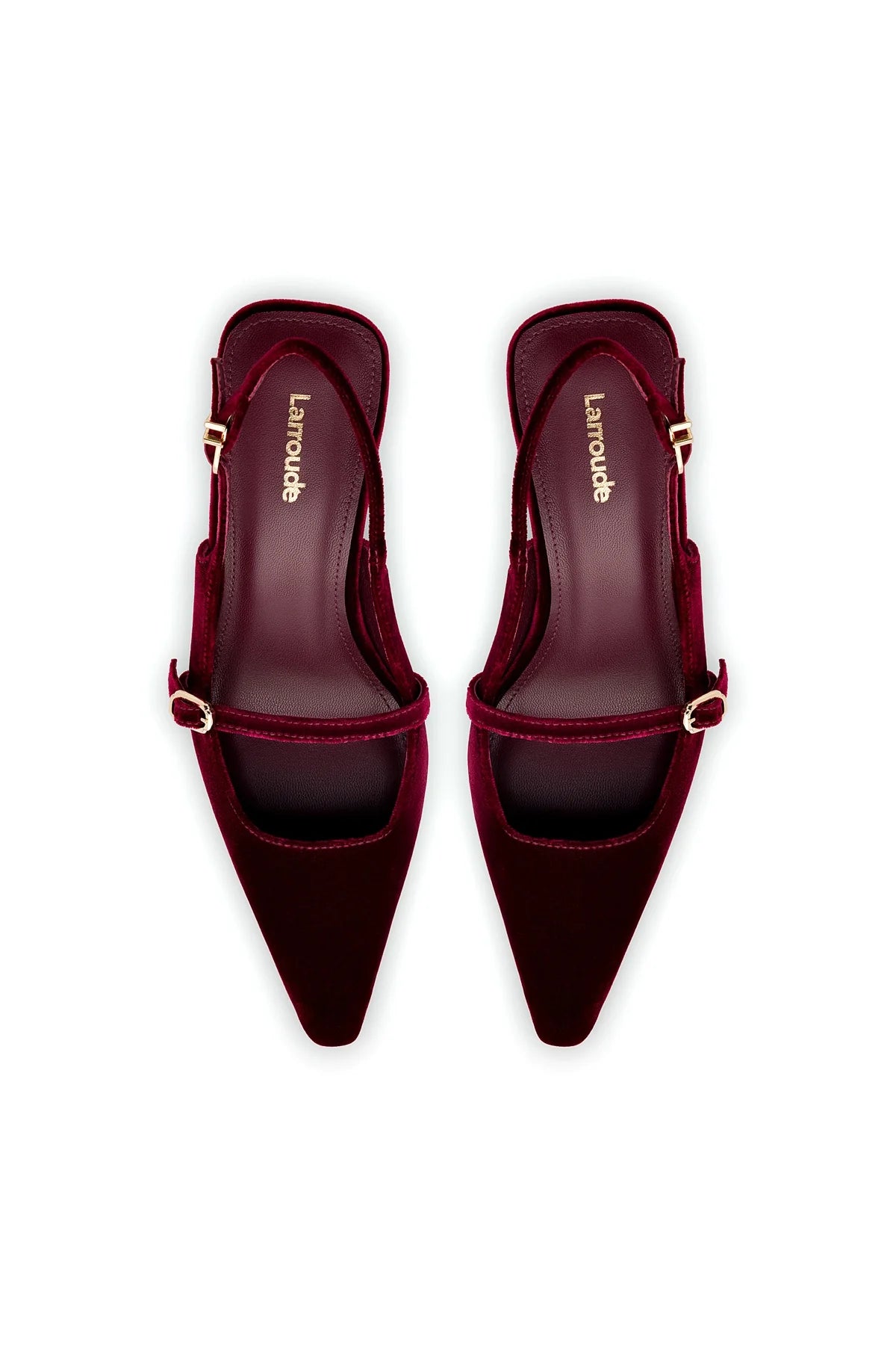 Ines Pump In Wine Velvet by Larroudé