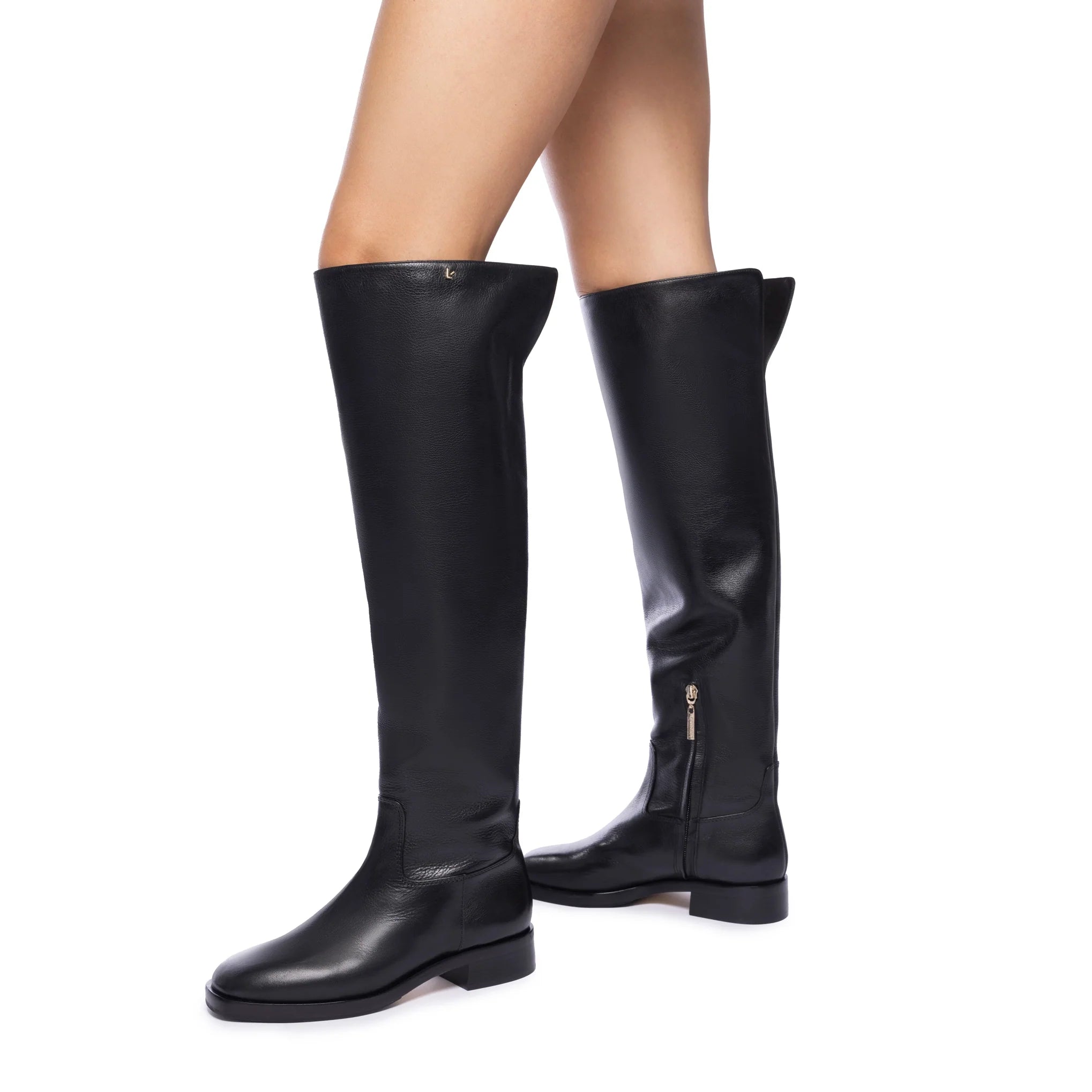 Anne Hi Boot In Black Leather by Larroudé