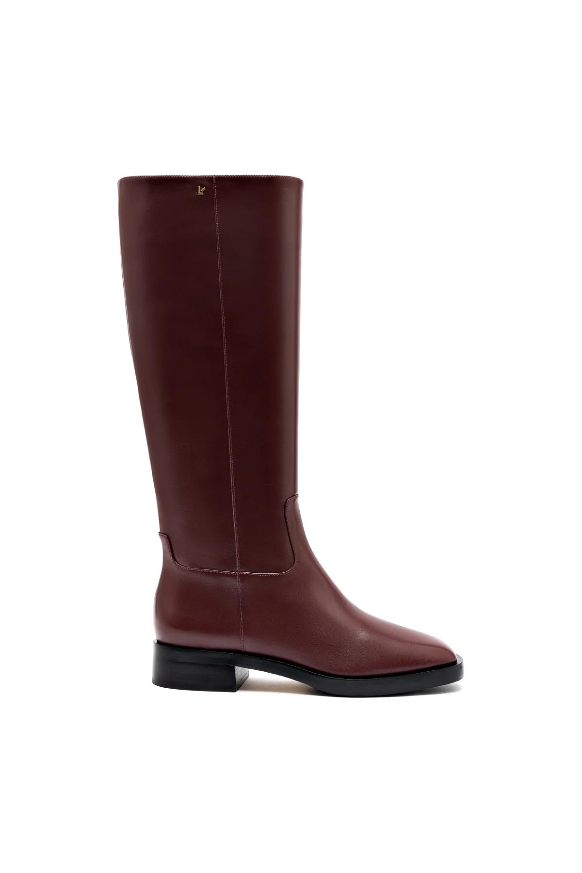Anne Boot In Burgundy Leather by Larroudé