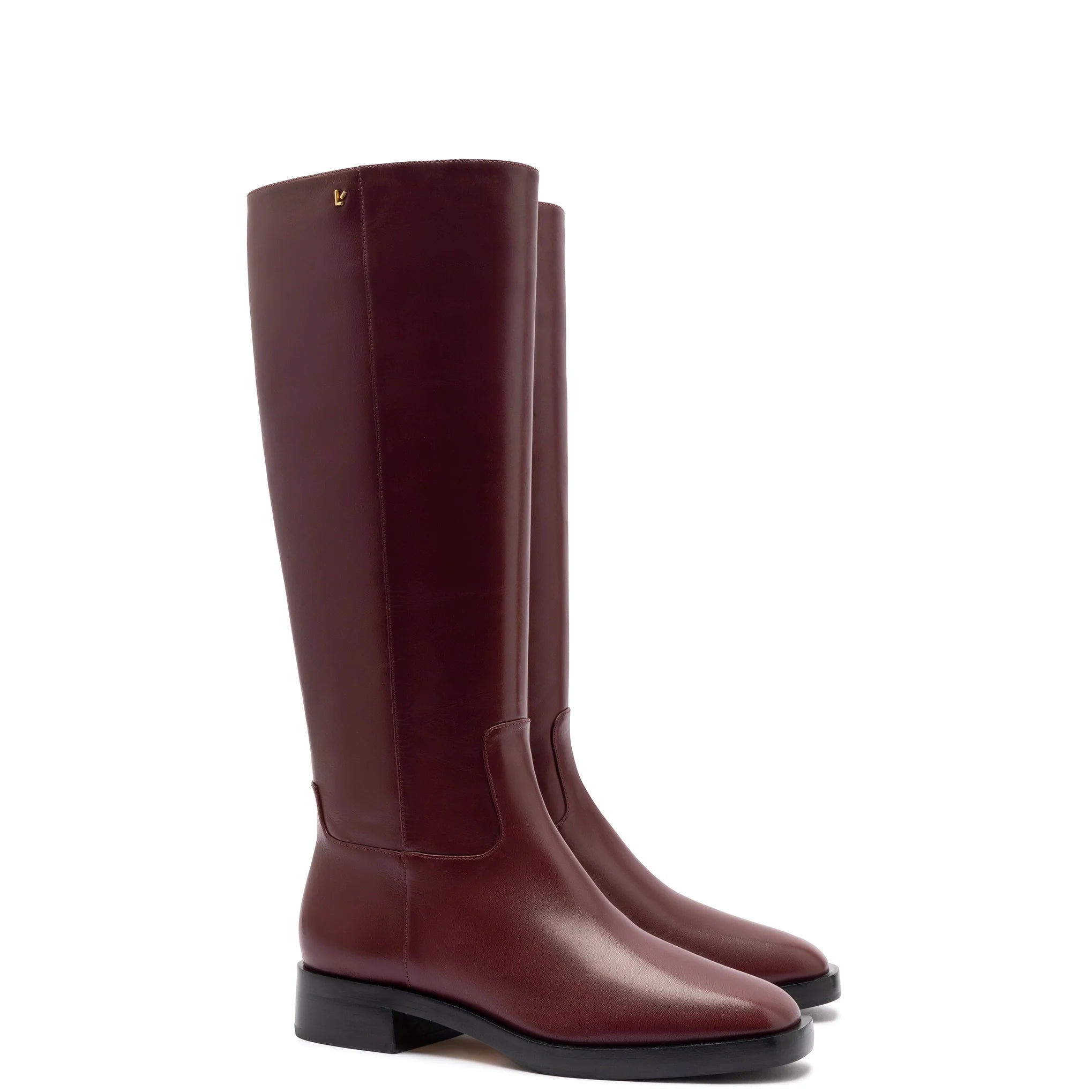 Anne Boot In Burgundy Leather by Larroudé