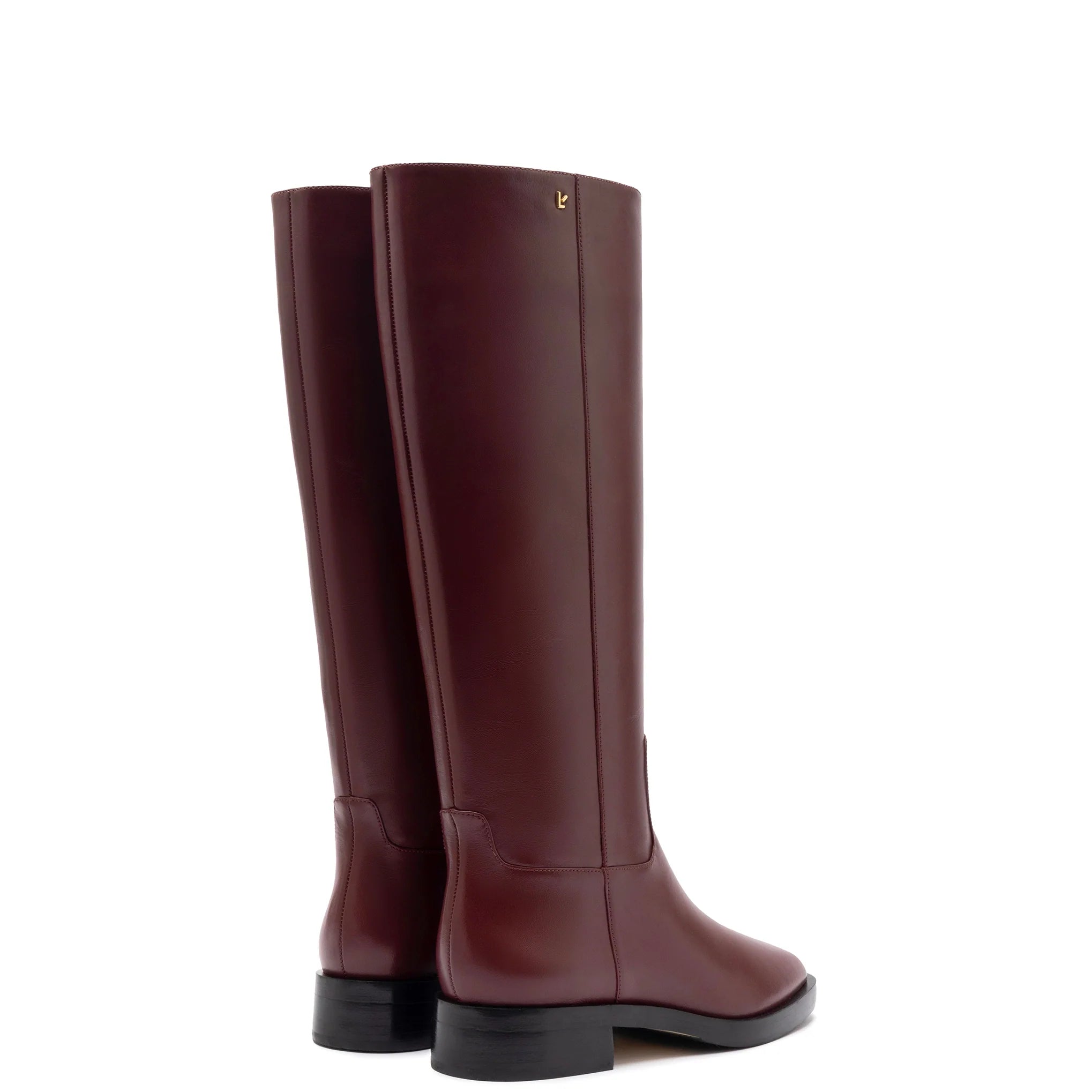 Anne Boot In Burgundy Leather by Larroudé