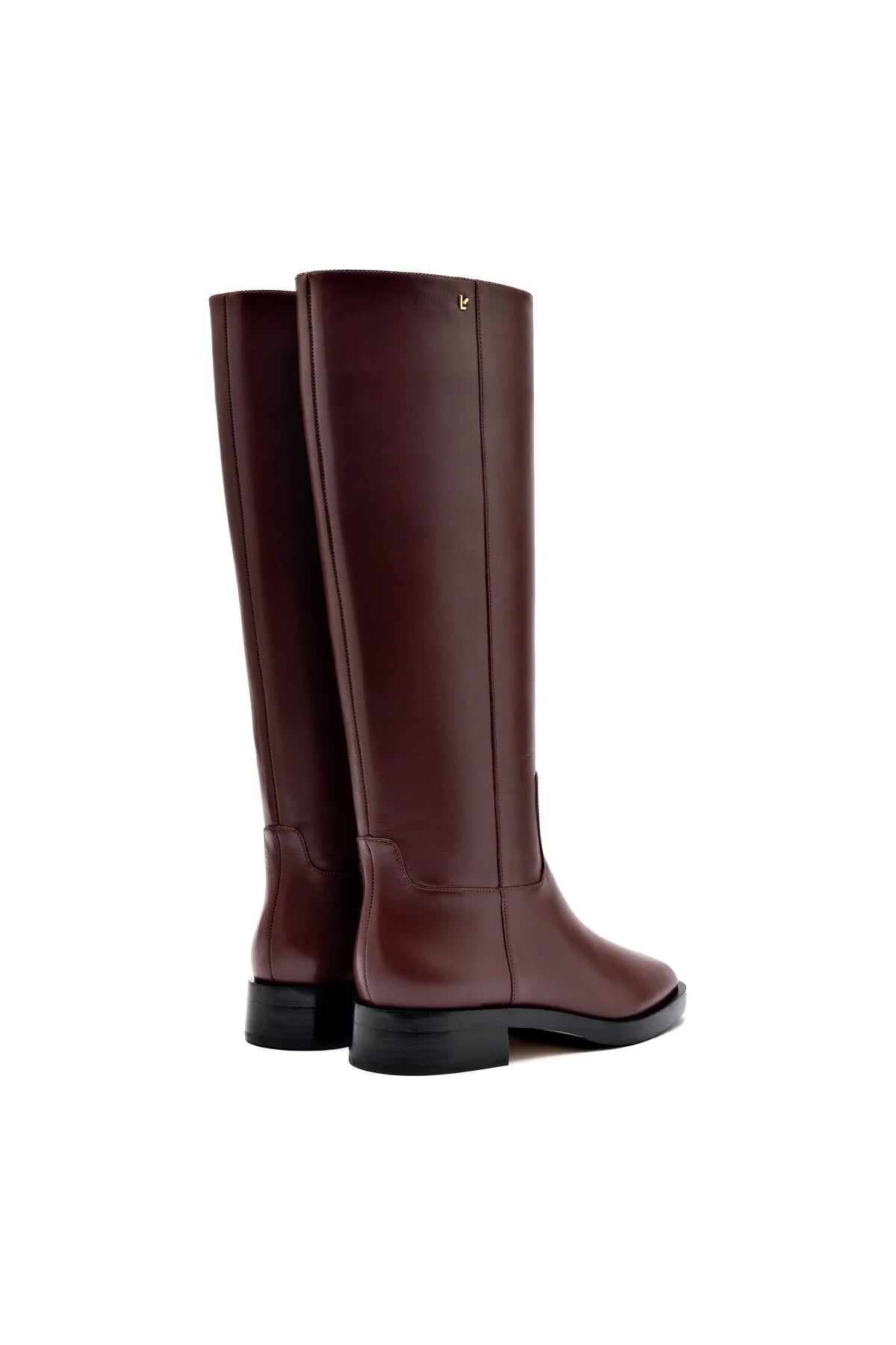 Anne Boot In Burgundy Leather by Larroudé