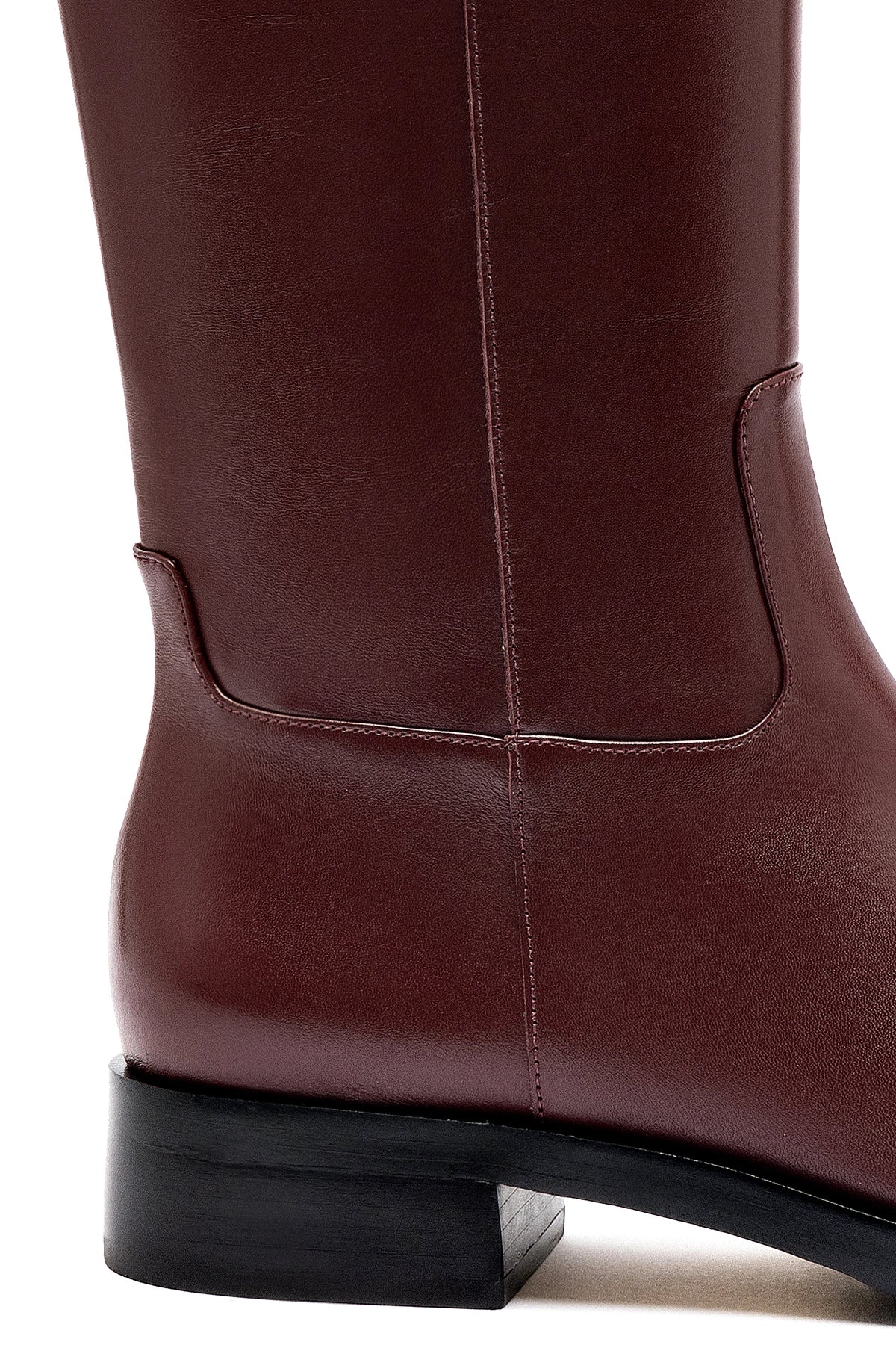 Anne Boot In Burgundy Leather by Larroudé