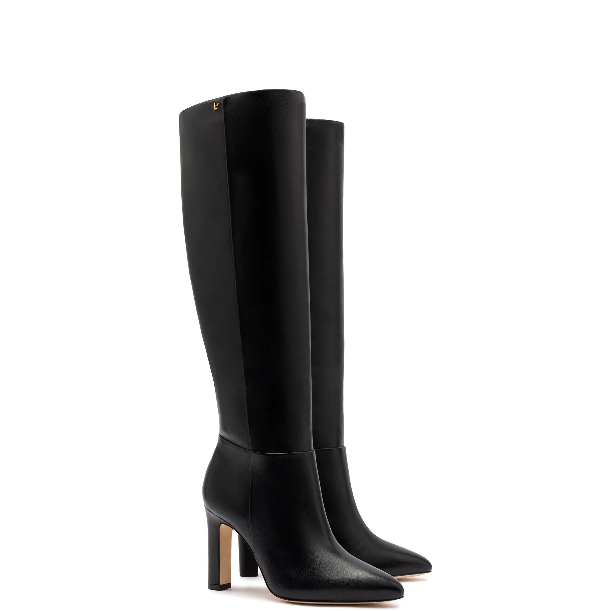 Cindy Hi Boot In Black Leather by Larroudé