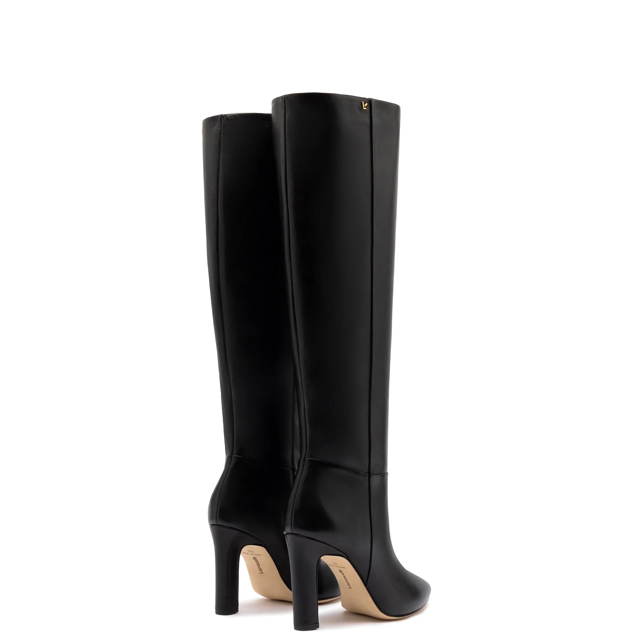 Cindy Hi Boot In Black Leather by Larroudé