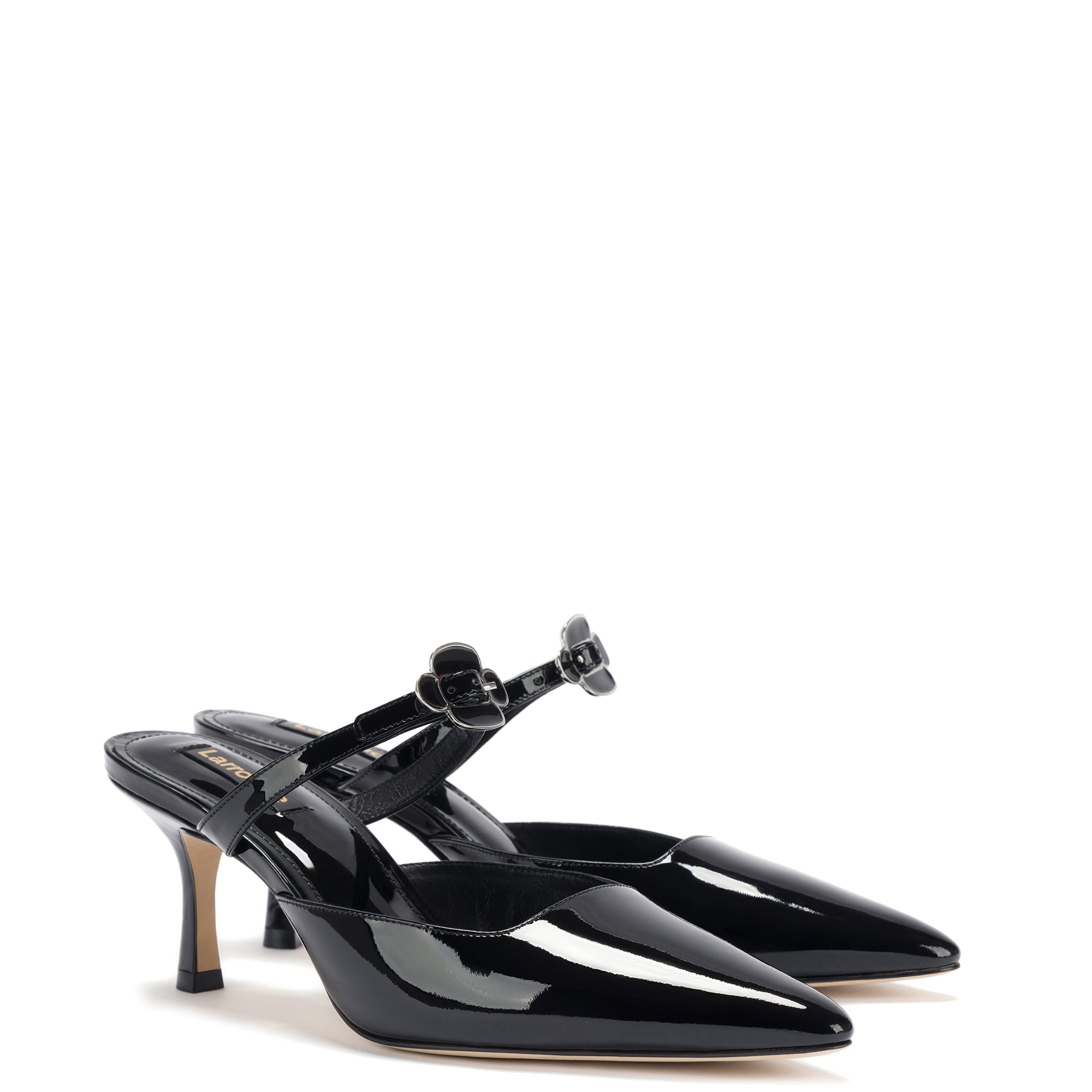 Daisy Pump In Black Patent Leather by Larroudé