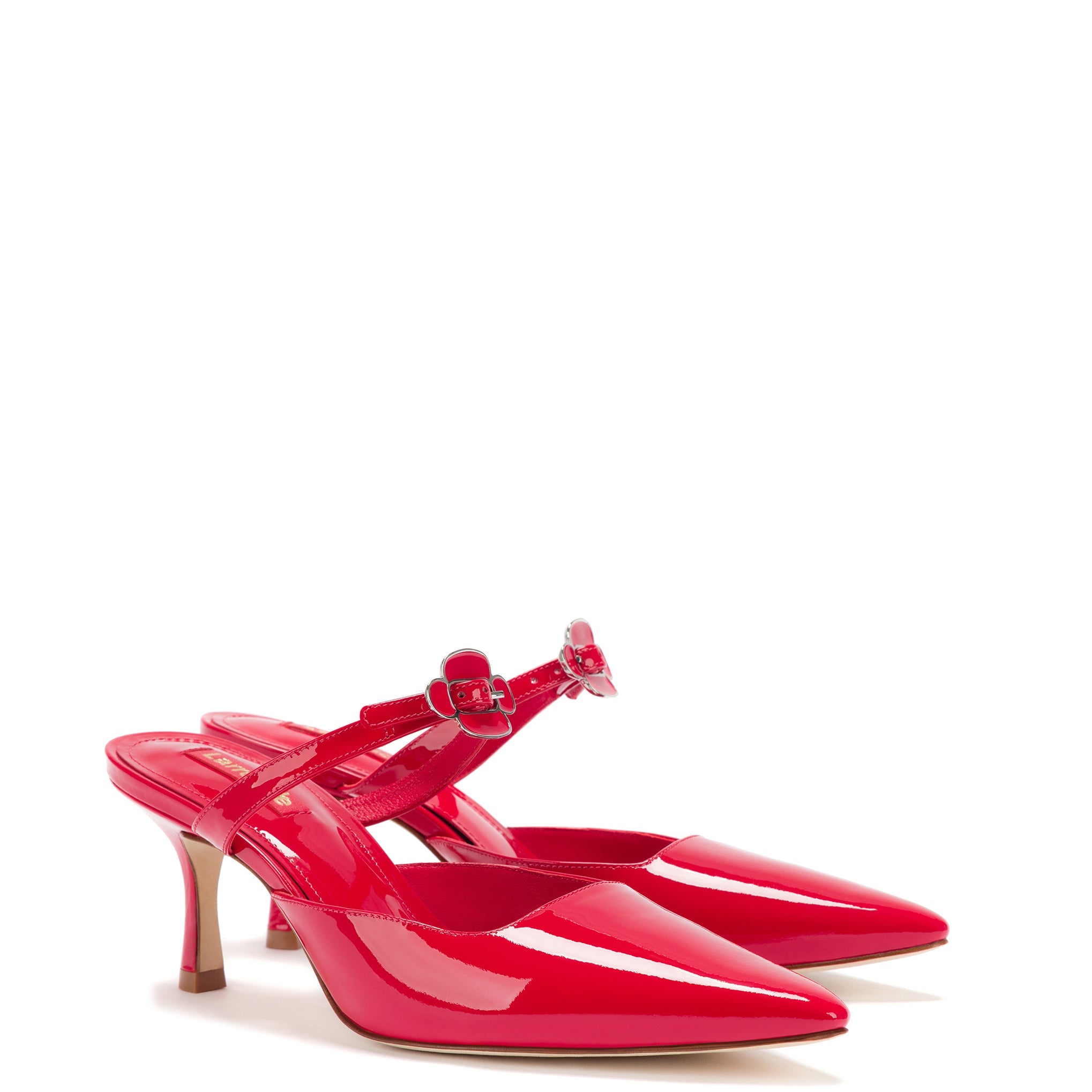 Daisy Pump In Scarlet Patent Leather by Larroudé