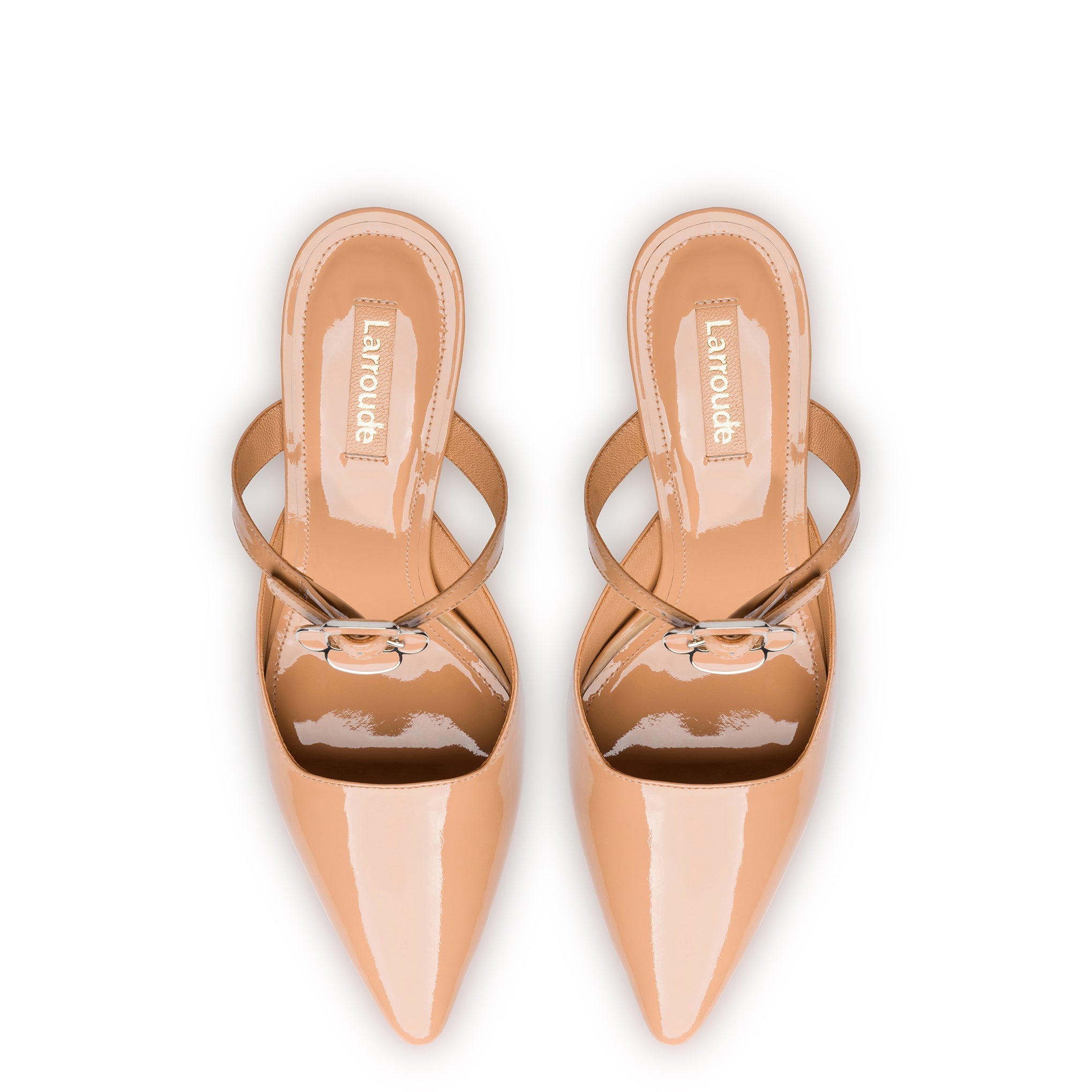 Daisy Pump In Tan Patent Leather by Larroudé