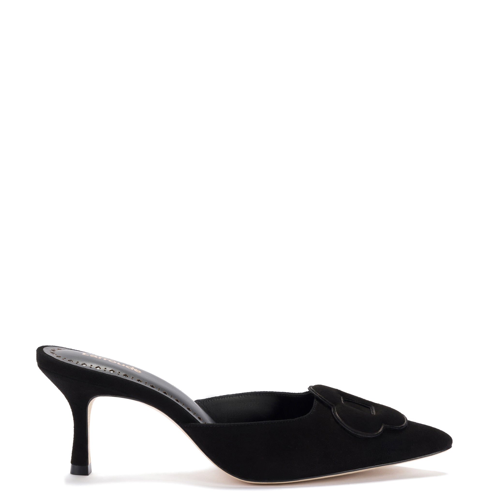 Flora Pump In Black Suede by Larroudé