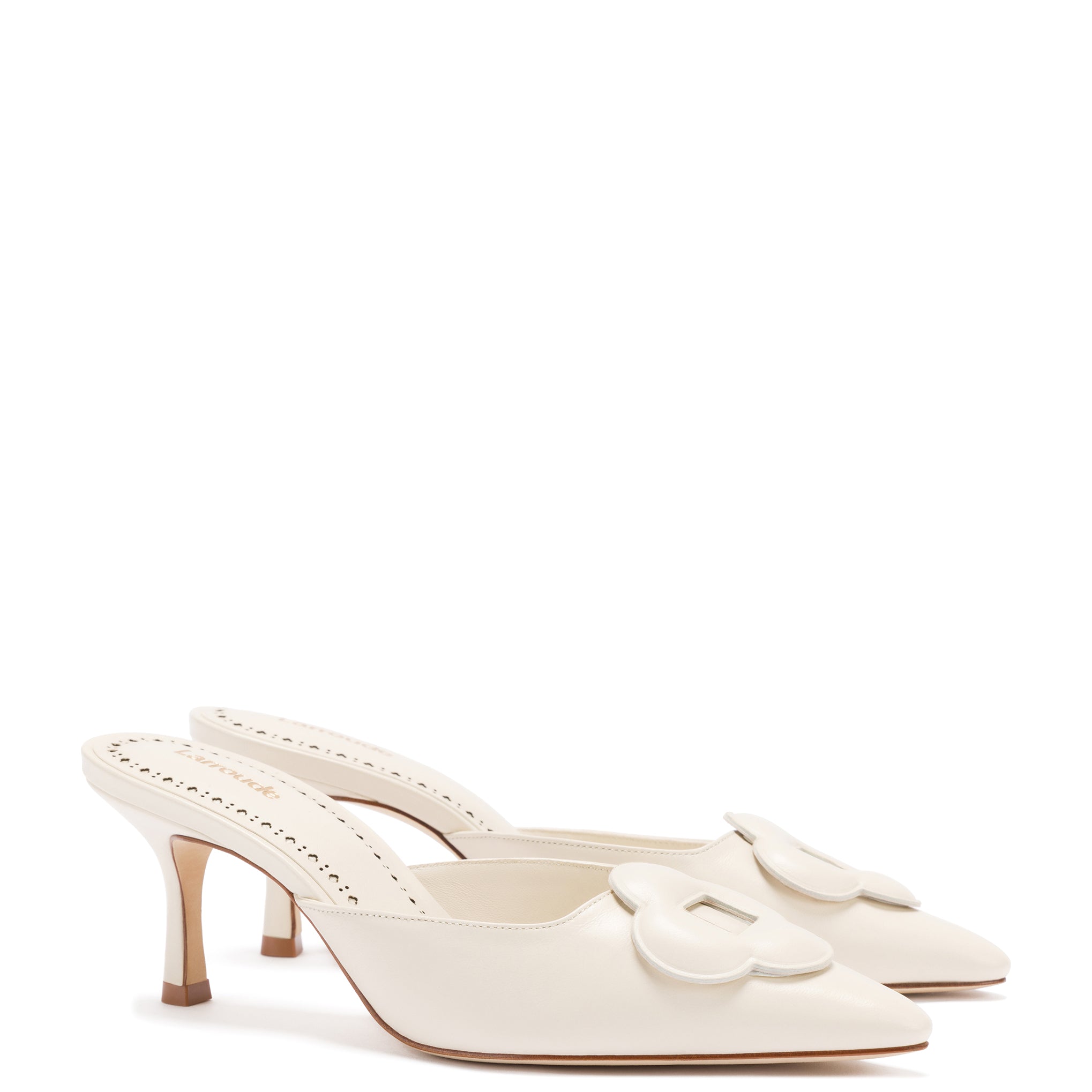 Flora Pump In Ivory Leather by Larroudé