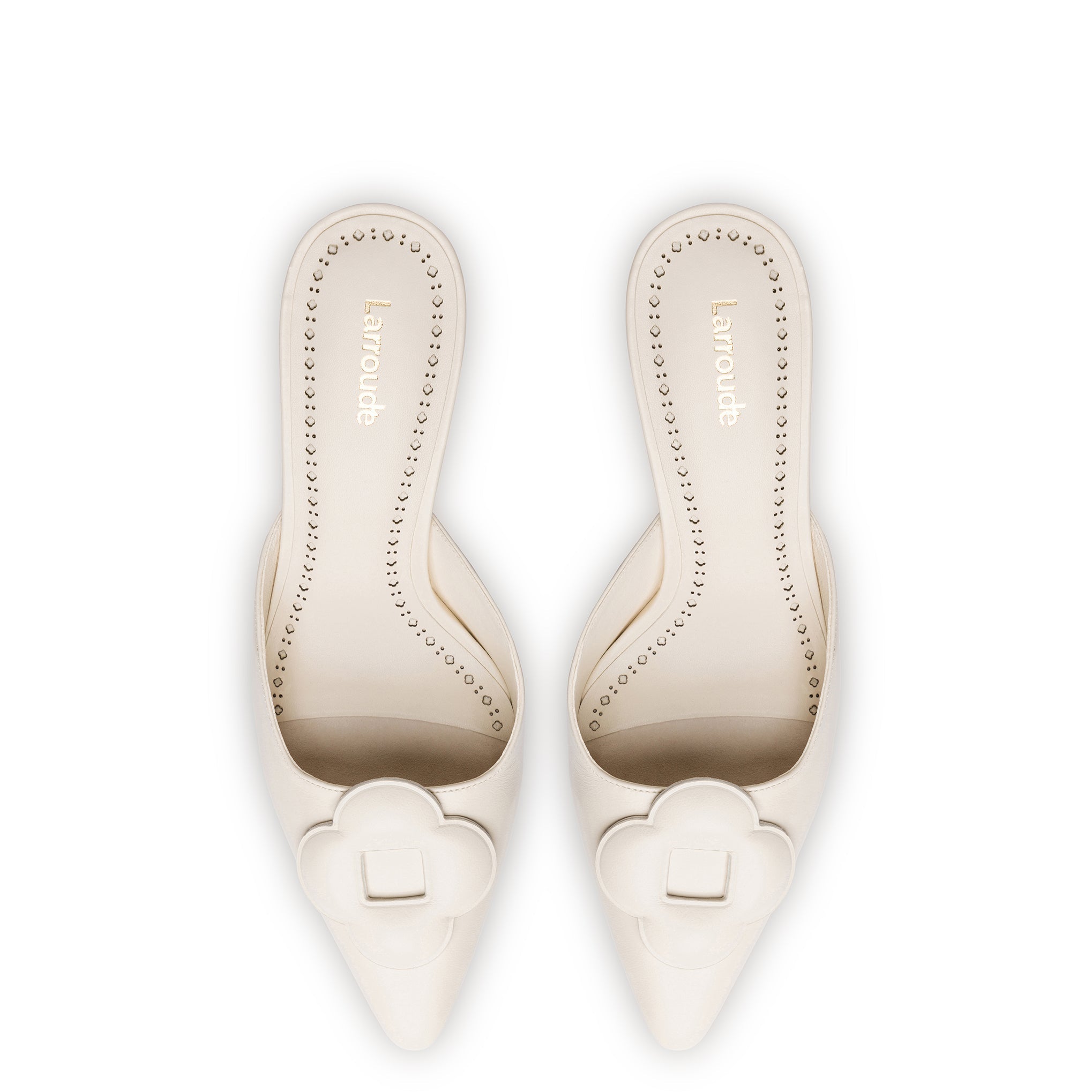 Flora Pump In Ivory Leather by Larroudé