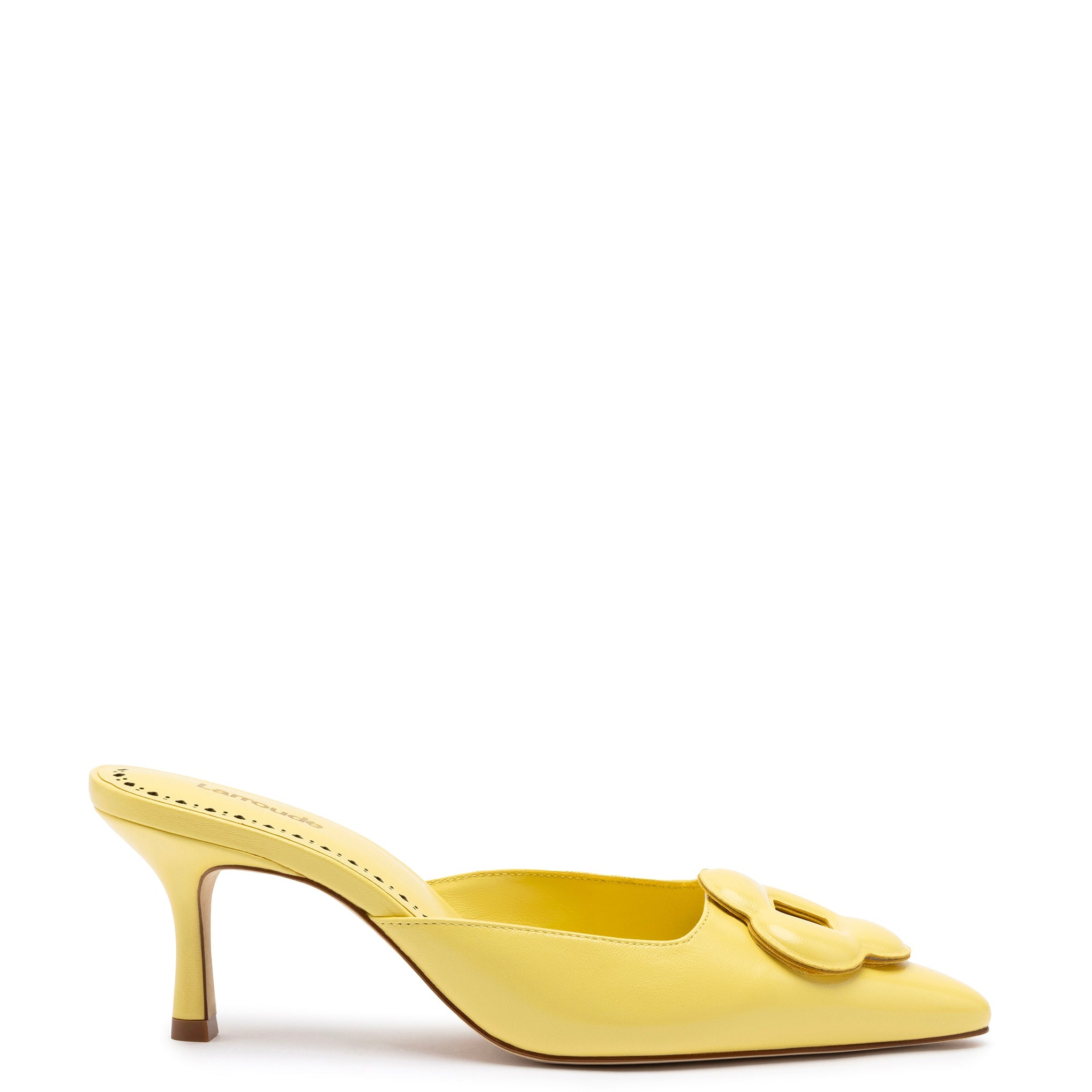 Flora Pump In Lemonade Leather by Larroudé