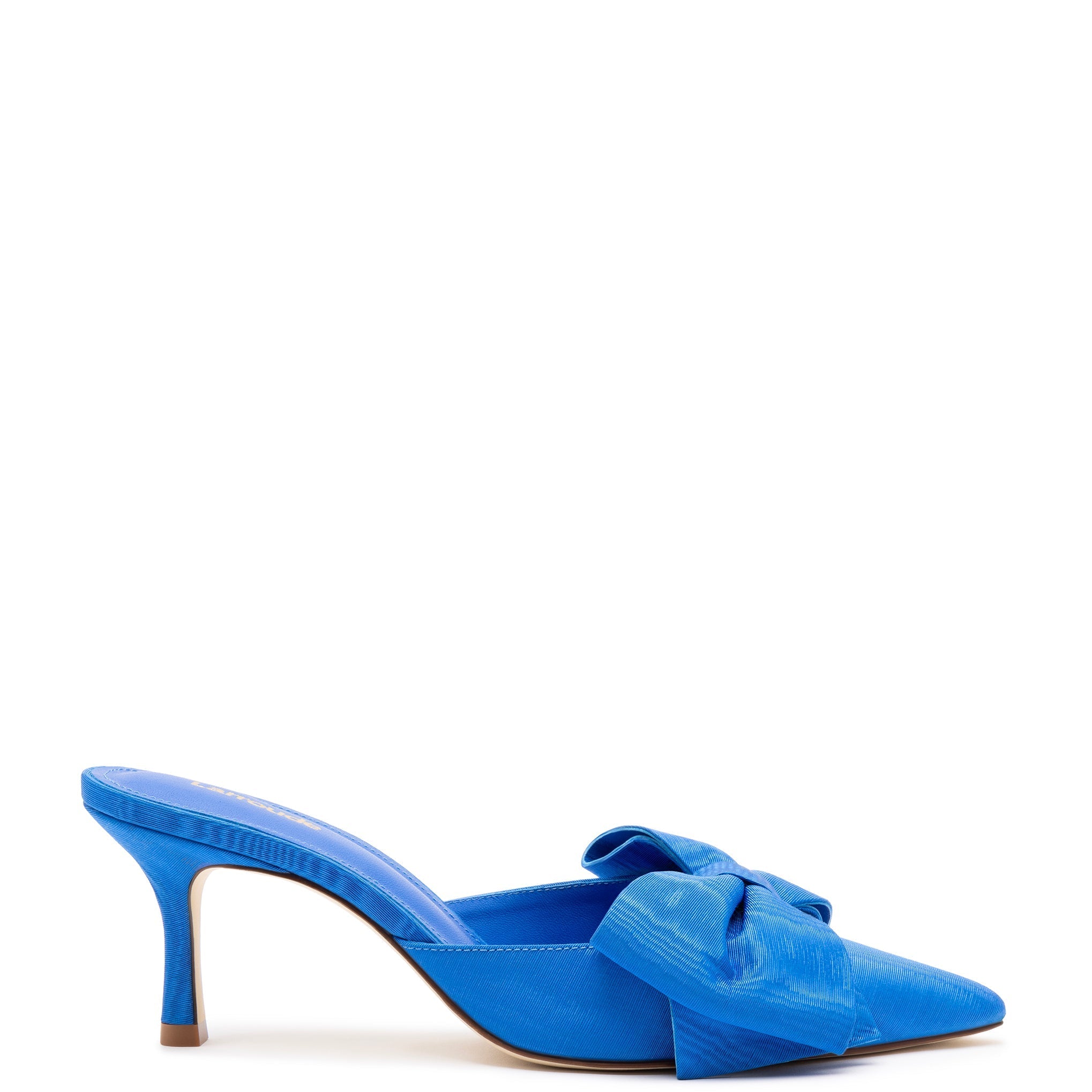 Mini Elle Pump In Azure Fabric by Larroudé