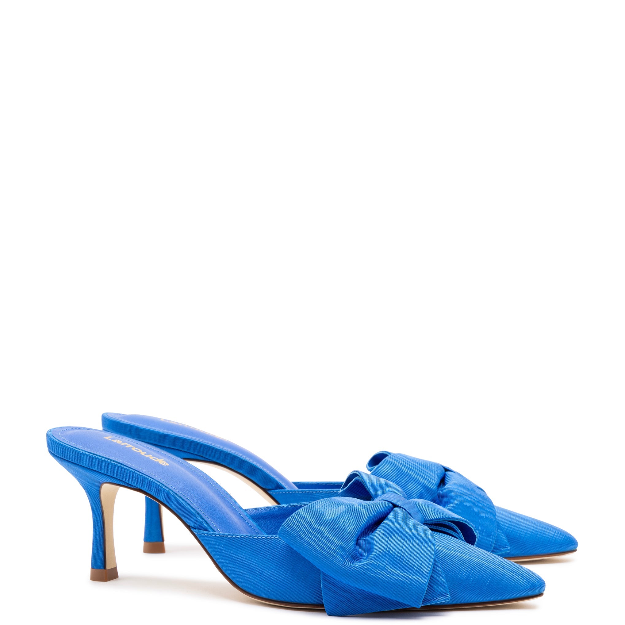 Mini Elle Pump In Azure Fabric by Larroudé